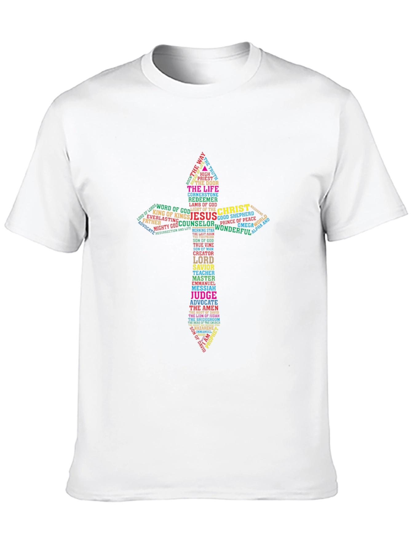 Christian Word Art Cross T-Shirt - Religious Apparel