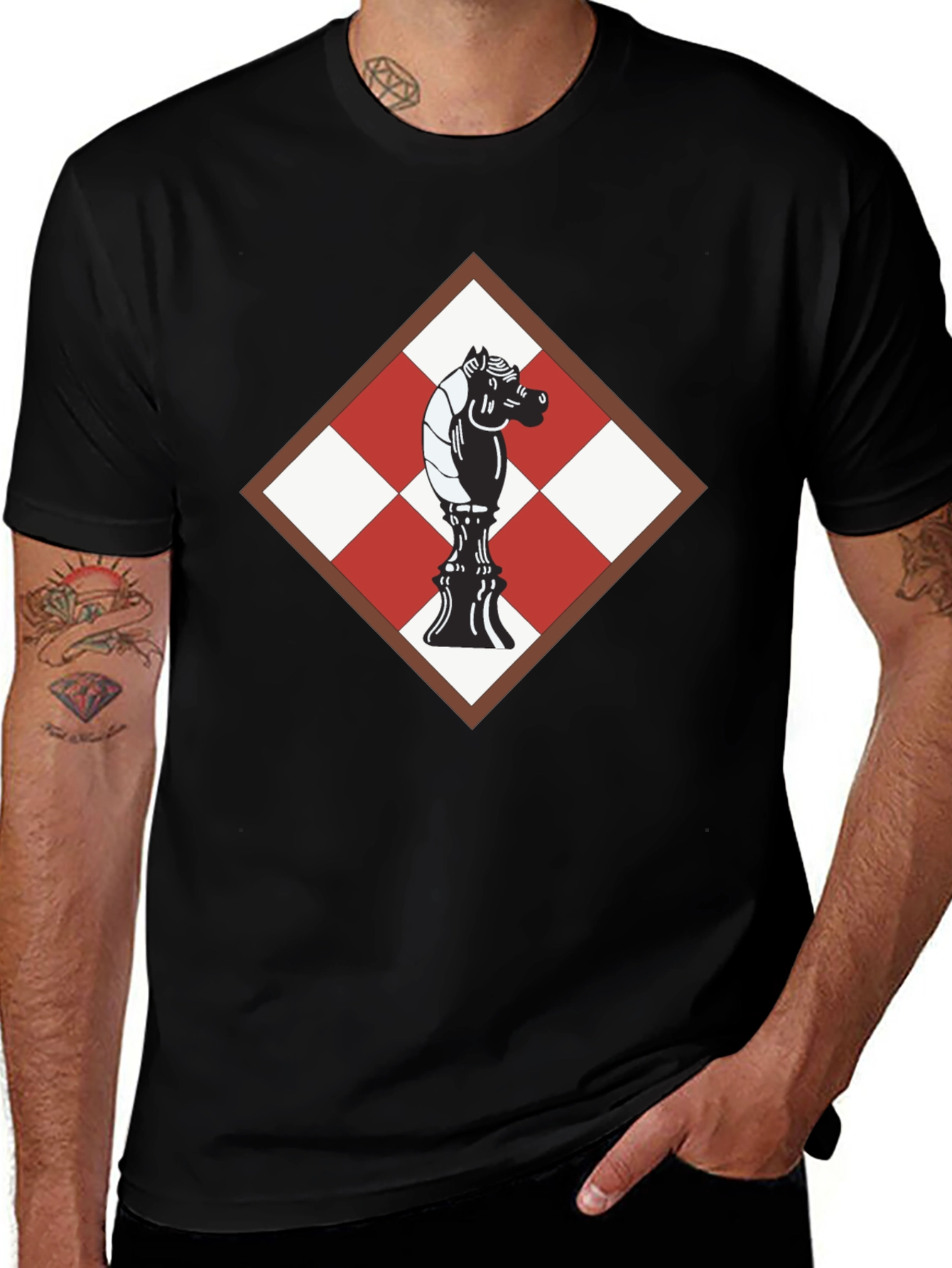Chess Knight Graphic Tee - Modern Style