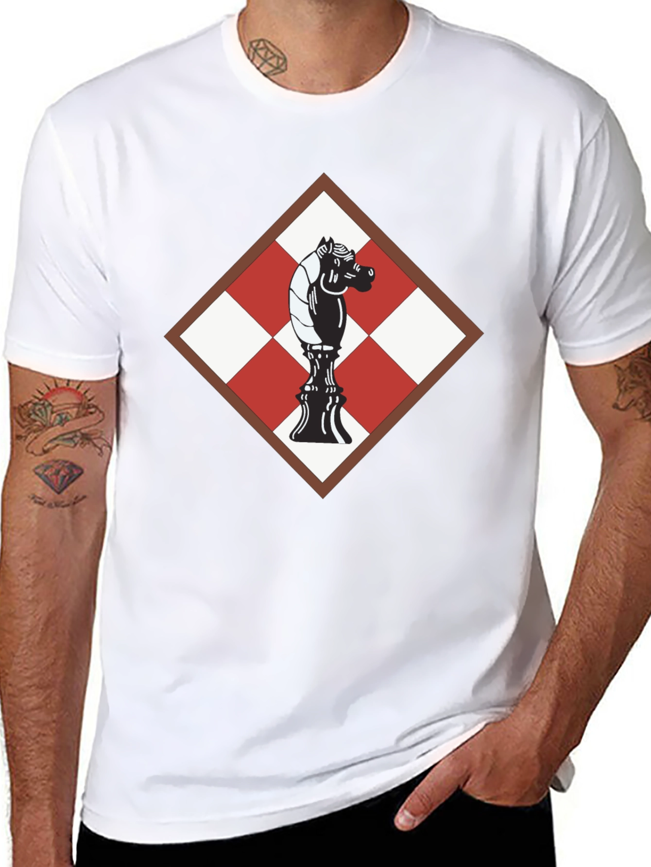 Chess Knight Graphic Tee - Modern Style