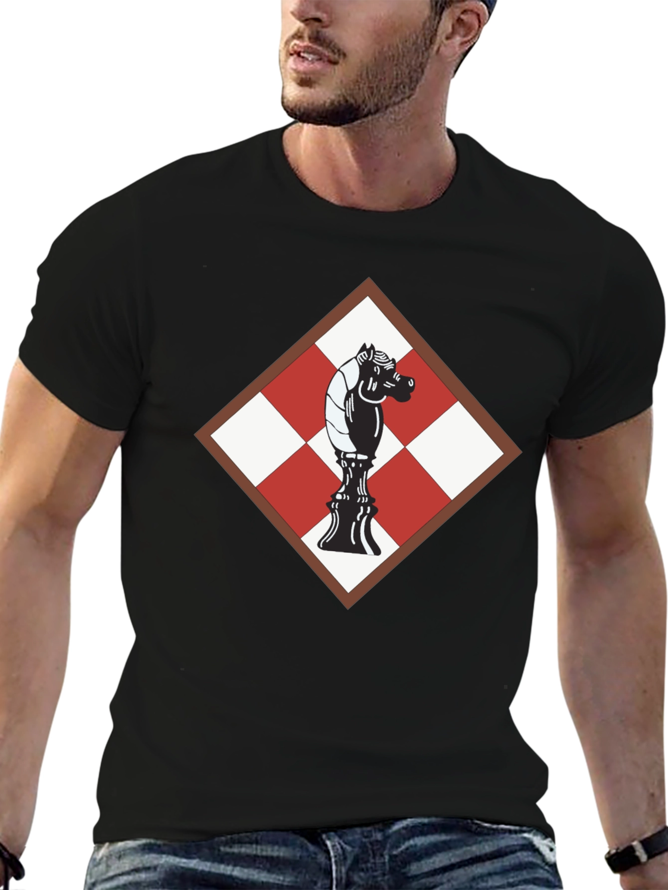Chess Knight Graphic Tee - Modern Style
