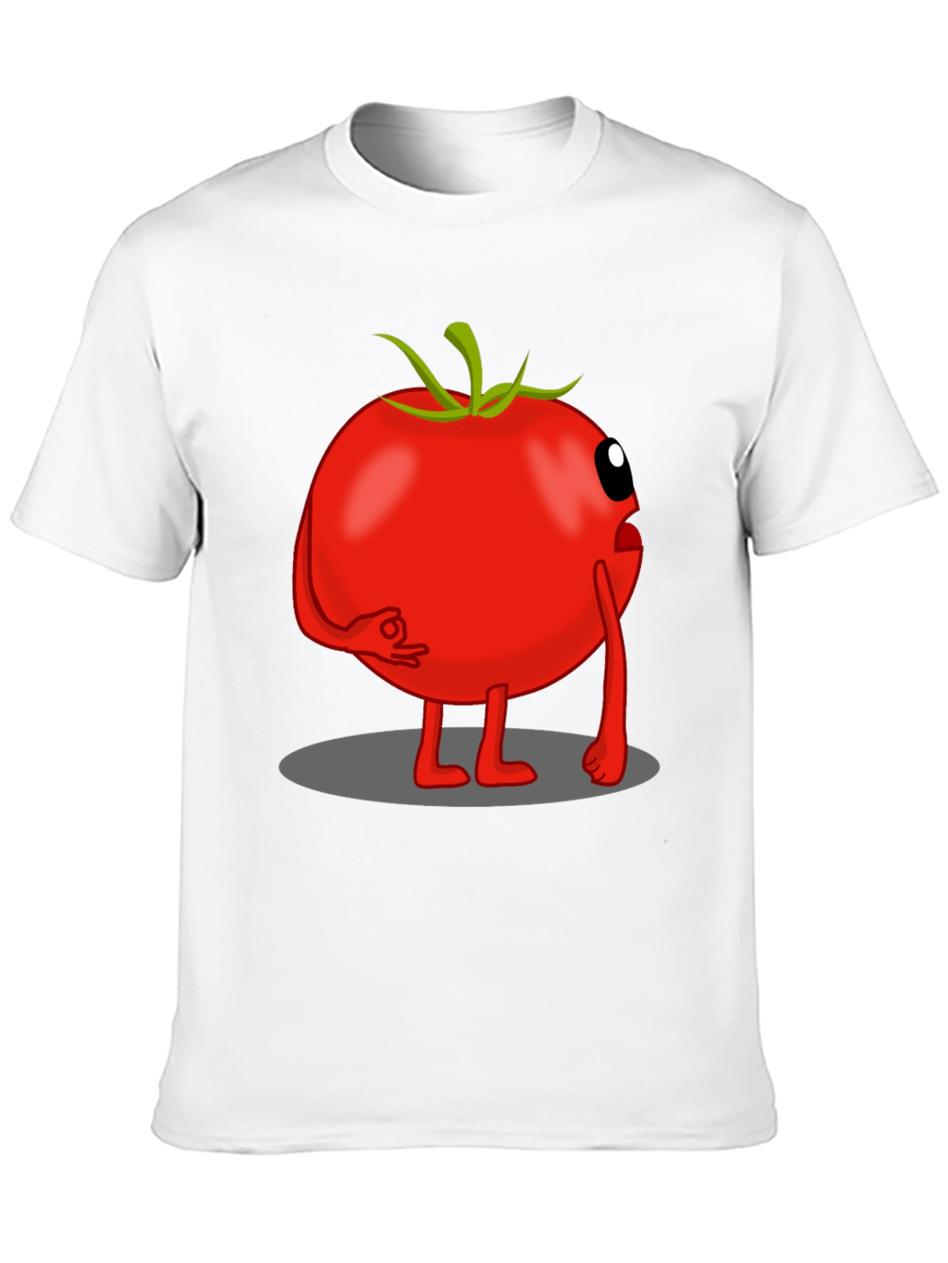 Tomato Cartoon Graphic Tee - Black Casual T-Shirt