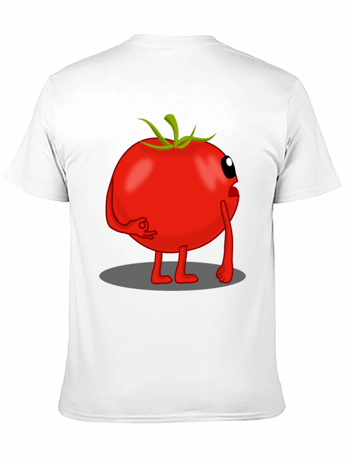 Tomato Cartoon Graphic Tee - Black Casual T-Shirt