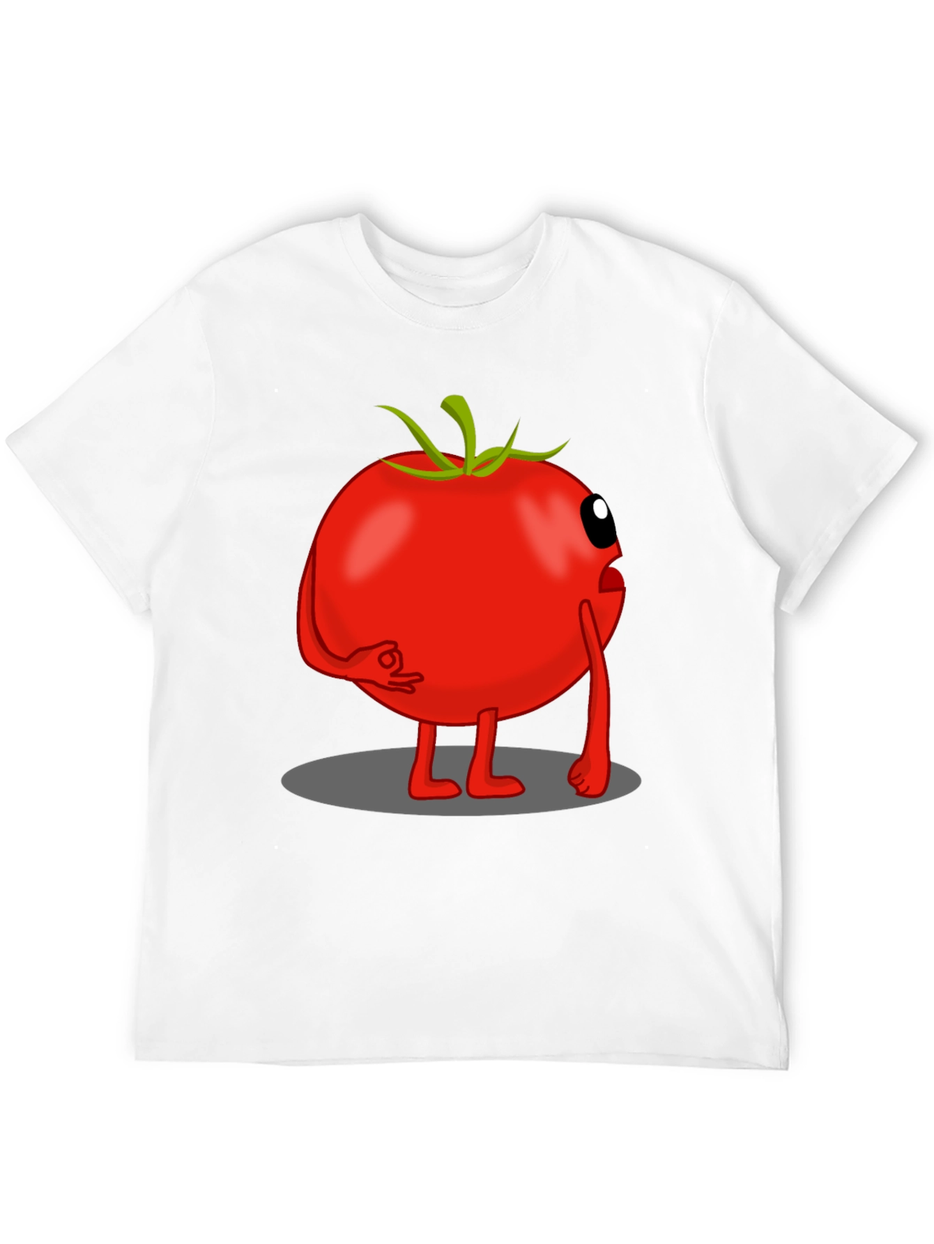 Tomato Cartoon Graphic Tee - Black Casual T-Shirt