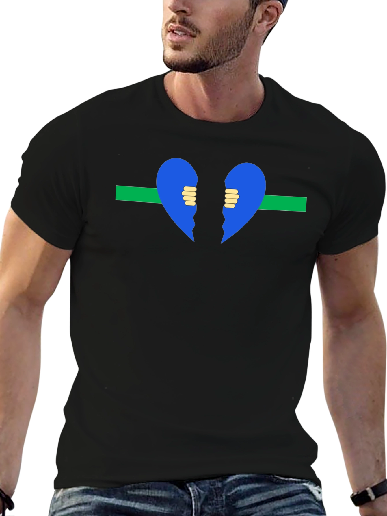 Broken Heart T-Shirt - Black Graphic Tee