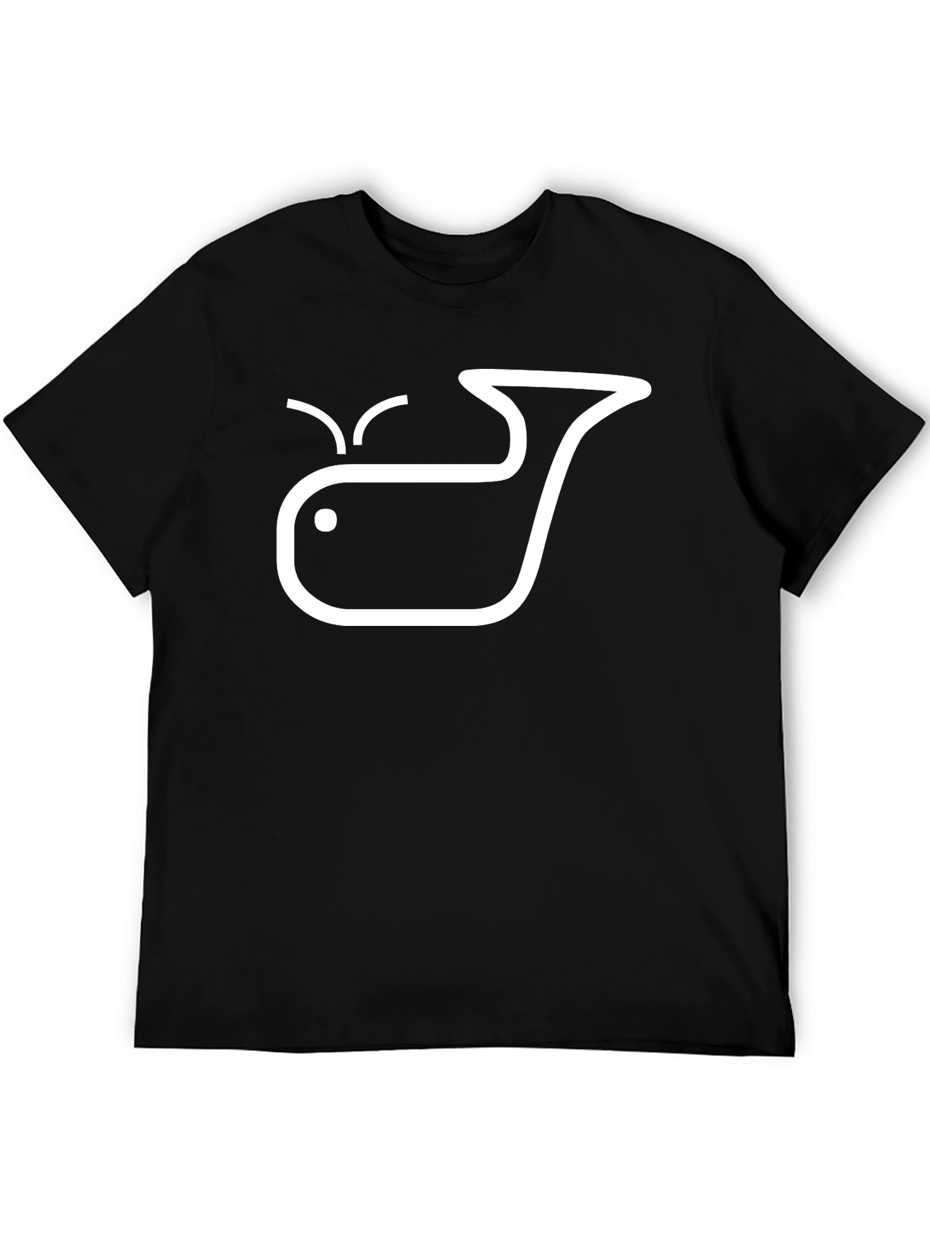 Whale Graphic Tee - Black Crew Neck
