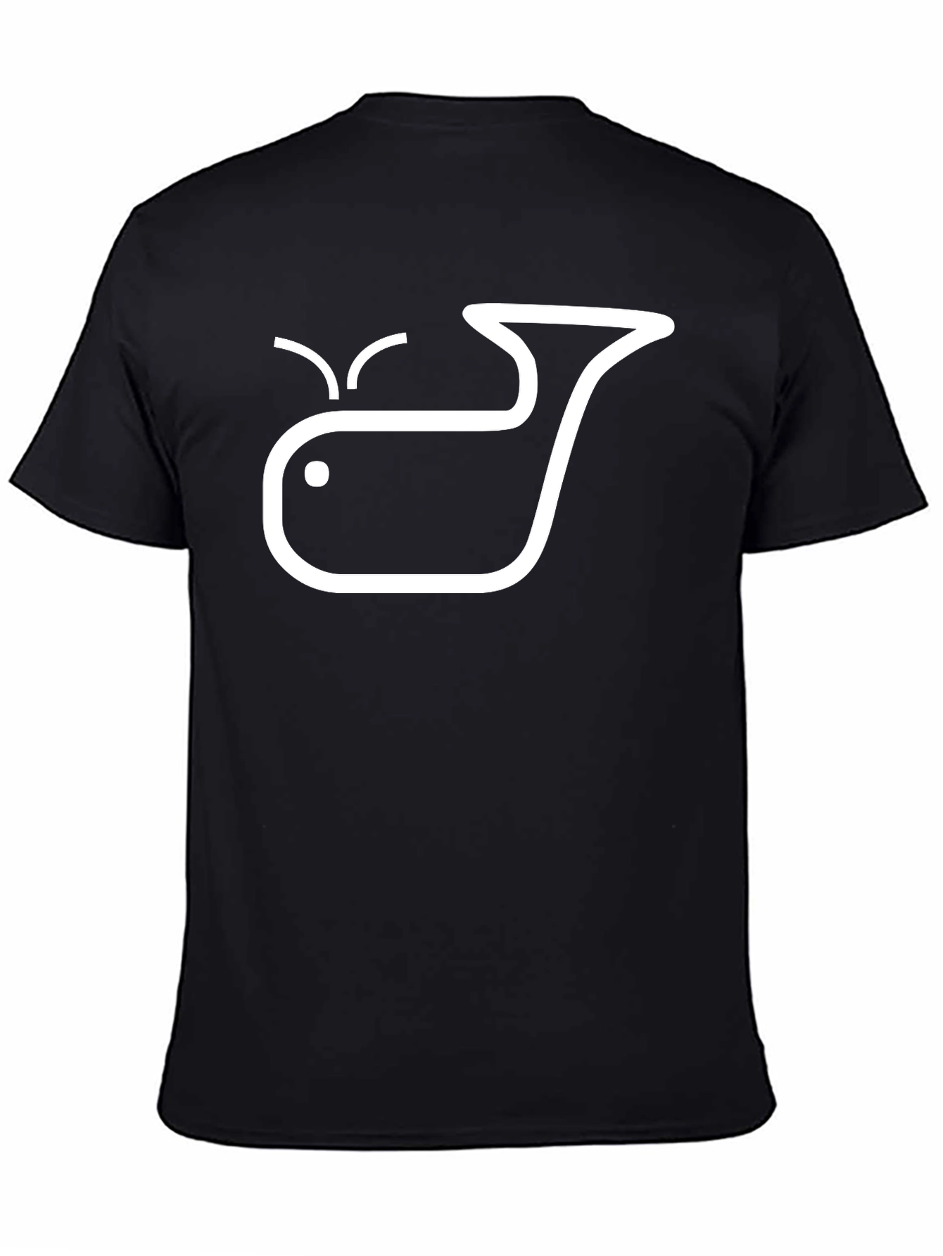 Whale Graphic Tee - Black Crew Neck