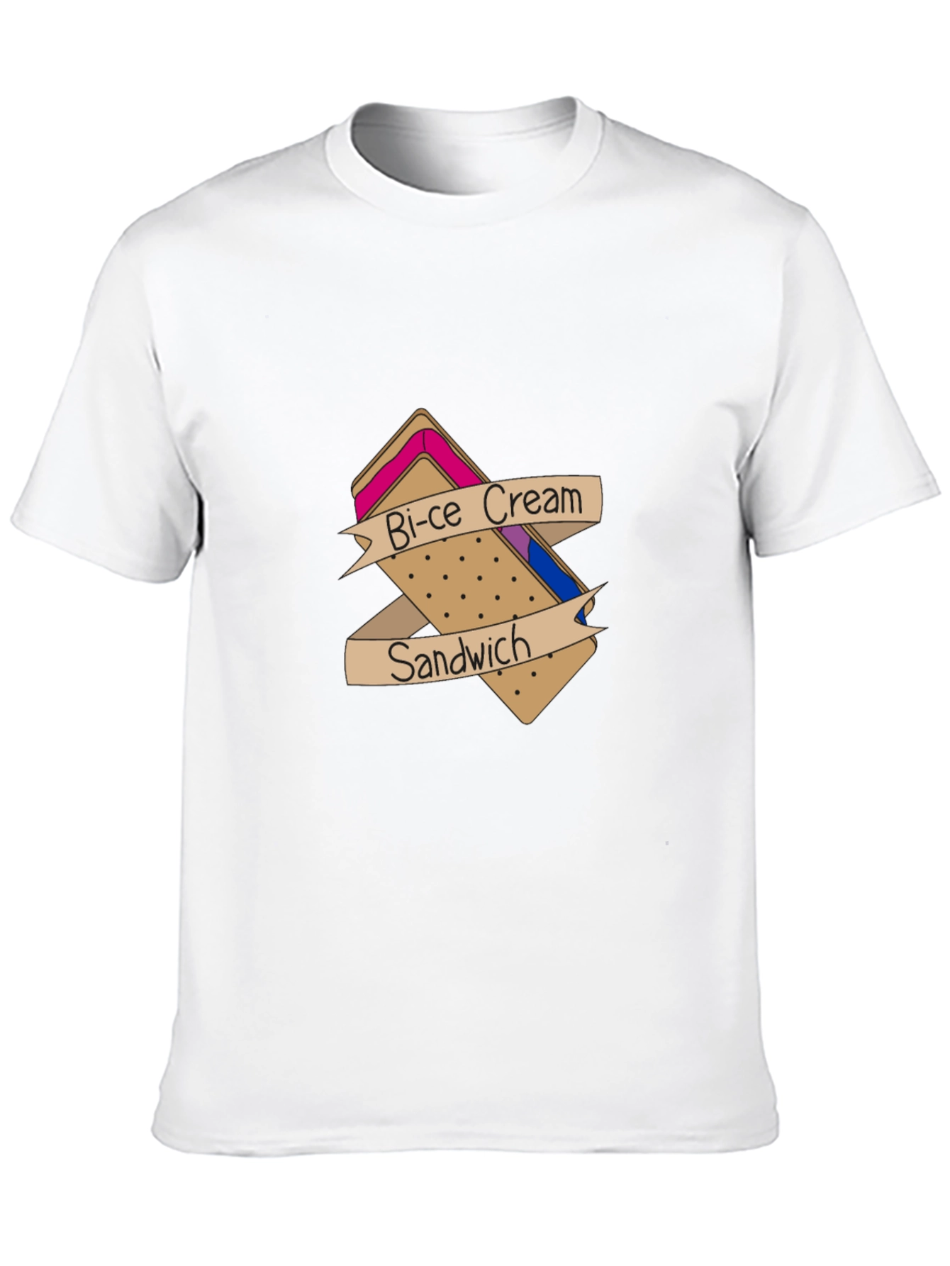Bi-ce Cream Sandwich Black T-Shirt