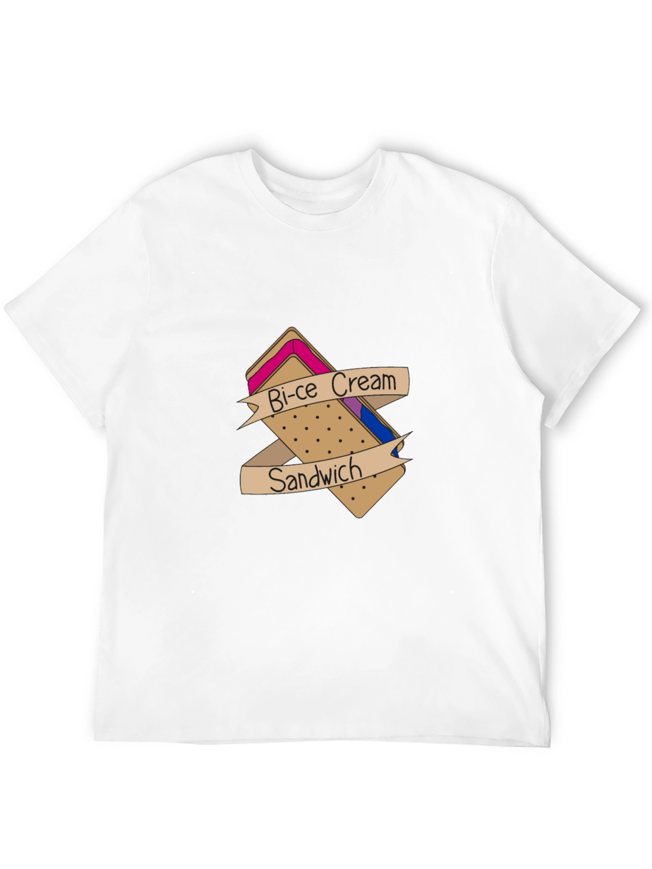 Bi-ce Cream Sandwich Black T-Shirt