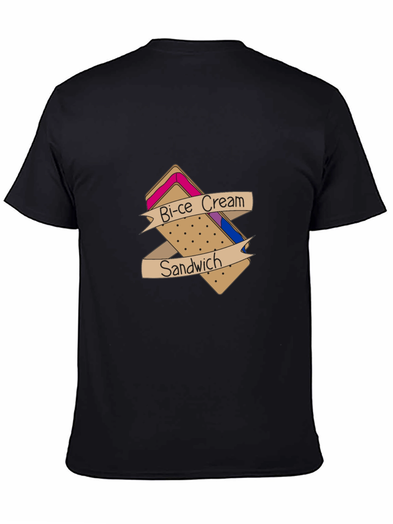 Bi-ce Cream Sandwich Black T-Shirt