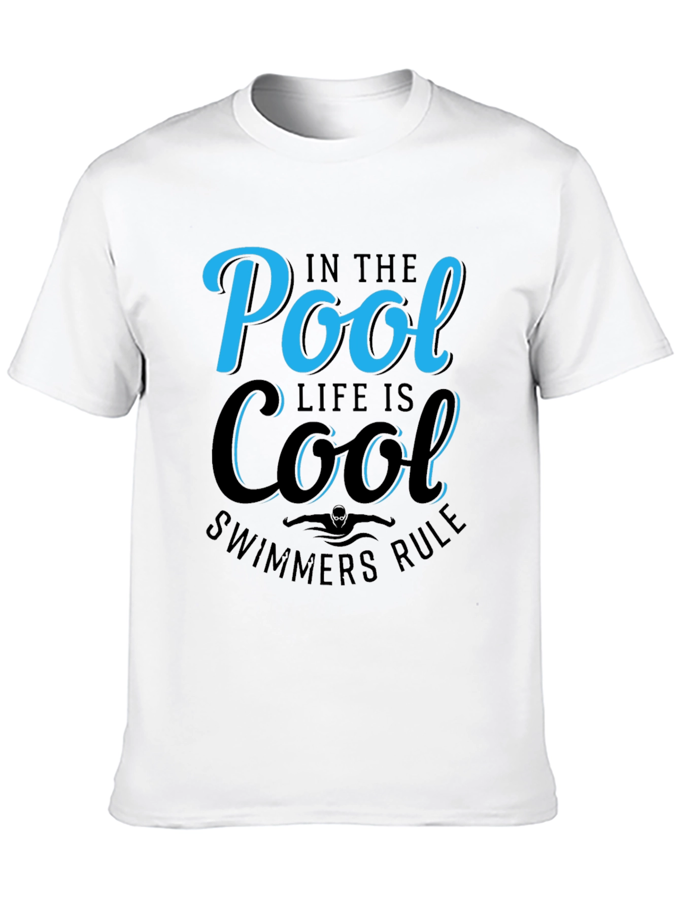 Pool Life Cool Swimmers Rule Black T-Shirt
