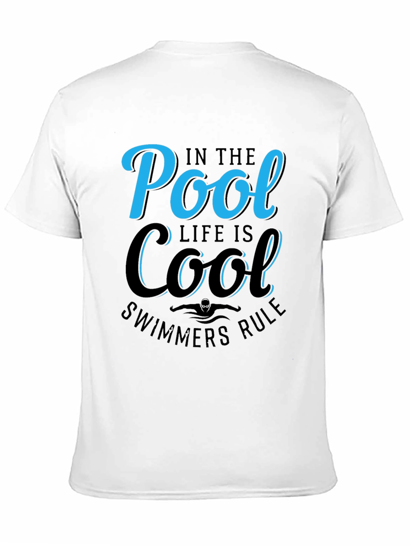 Pool Life Cool Swimmers Rule Black T-Shirt