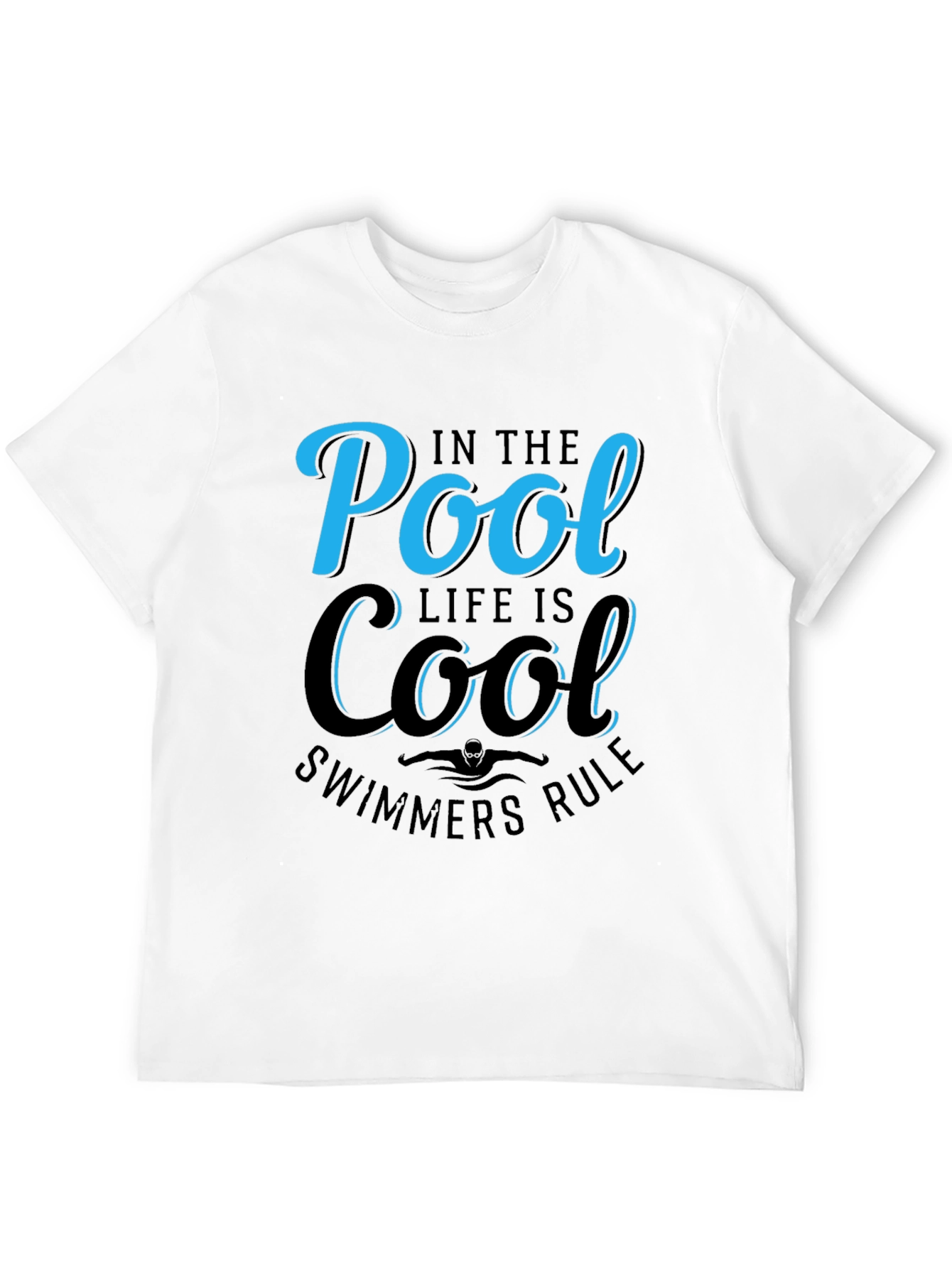 Pool Life Cool Swimmers Rule Black T-Shirt