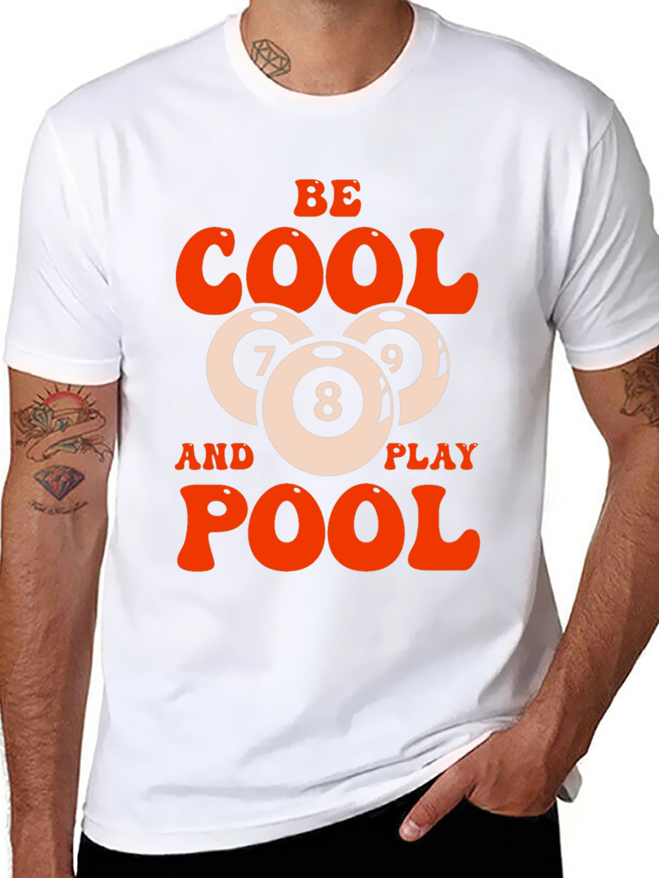 Be Cool Play Pool Graphic T-Shirt