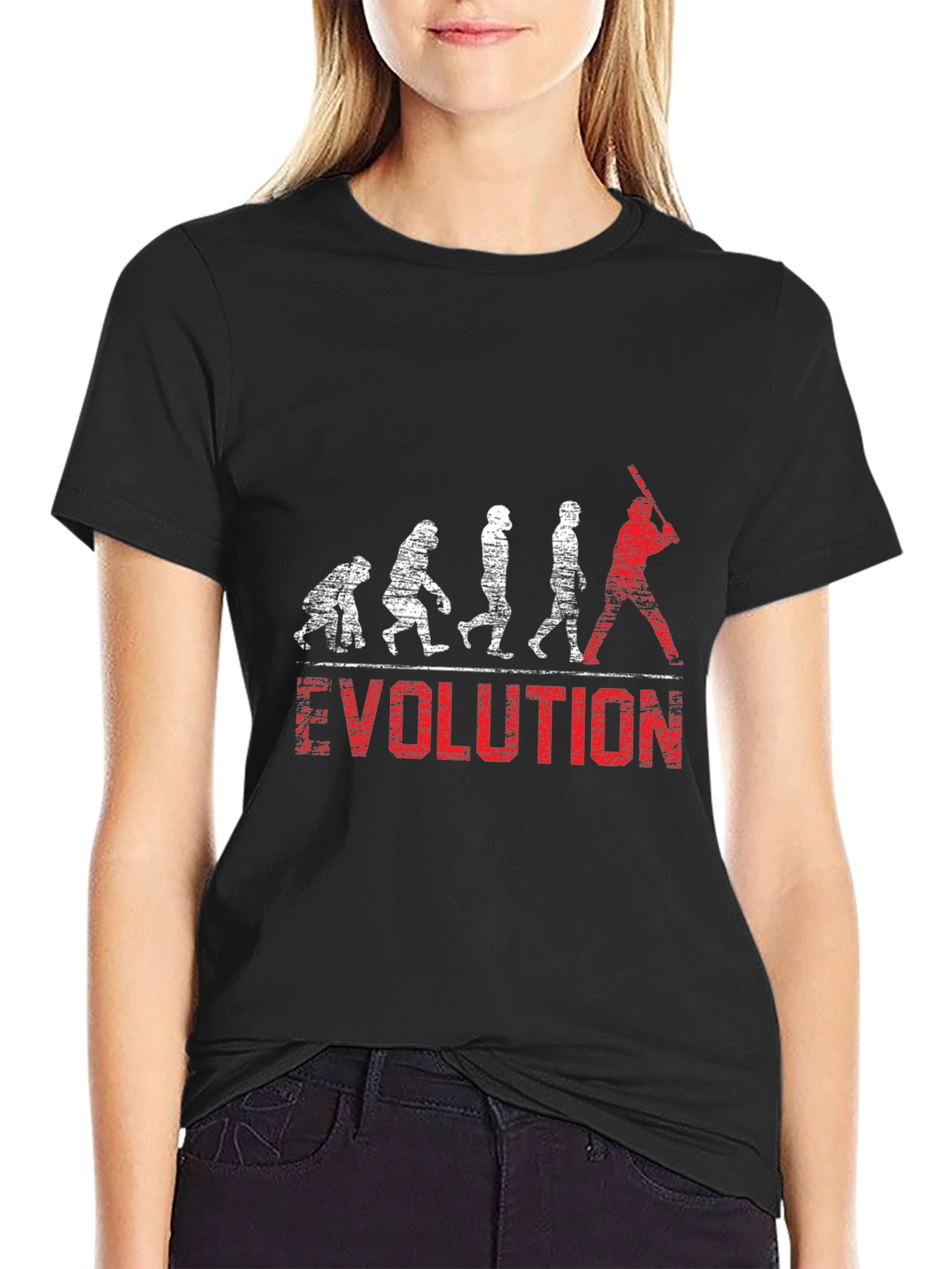Baseball Evolution T-Shirt - Black Cotton Tee