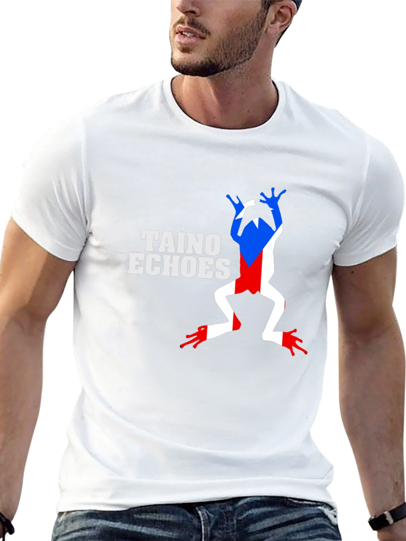 Taino Echoes Frog Graphic Black T-Shirt