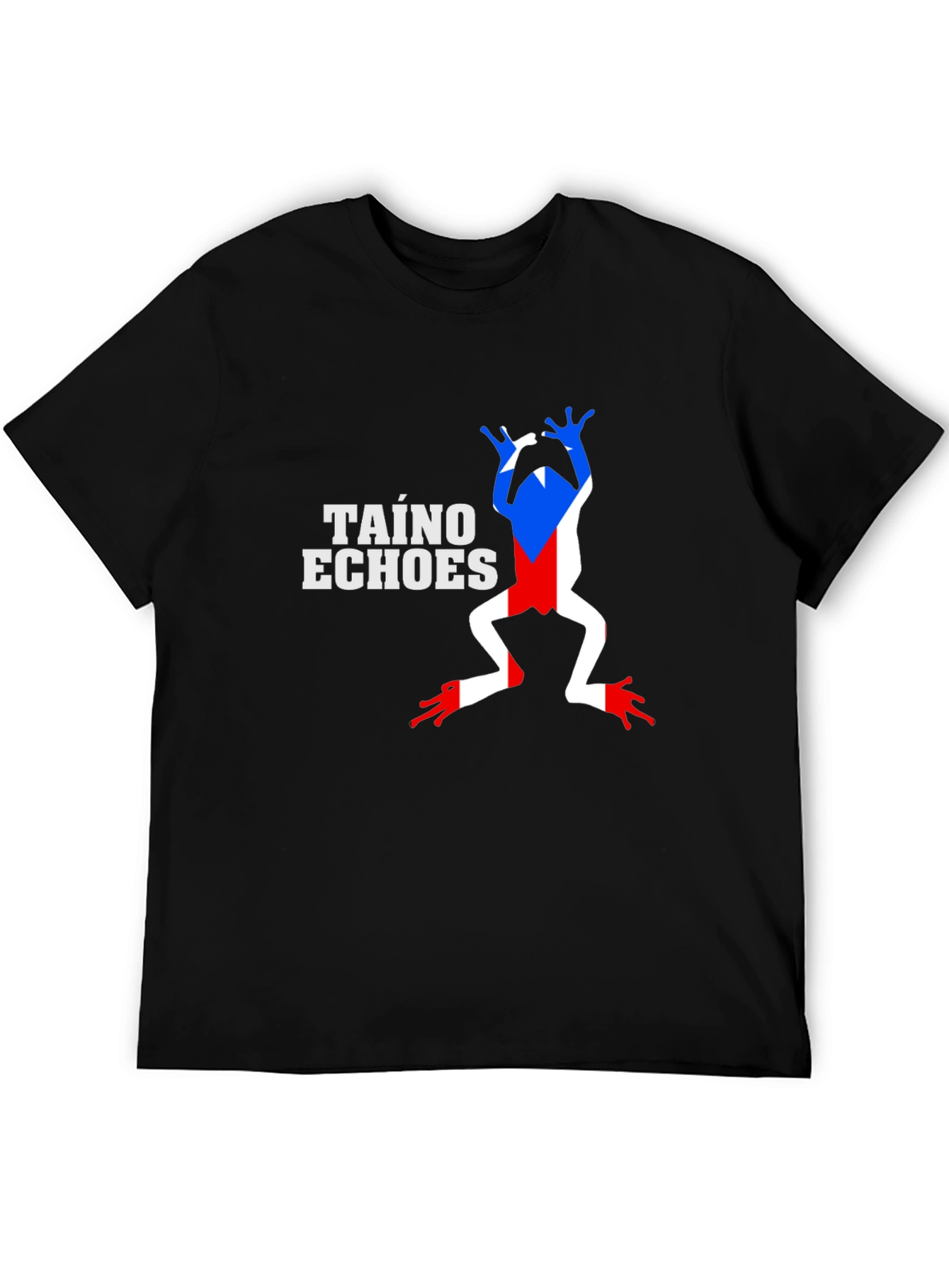 Taino Echoes Frog Graphic Black T-Shirt