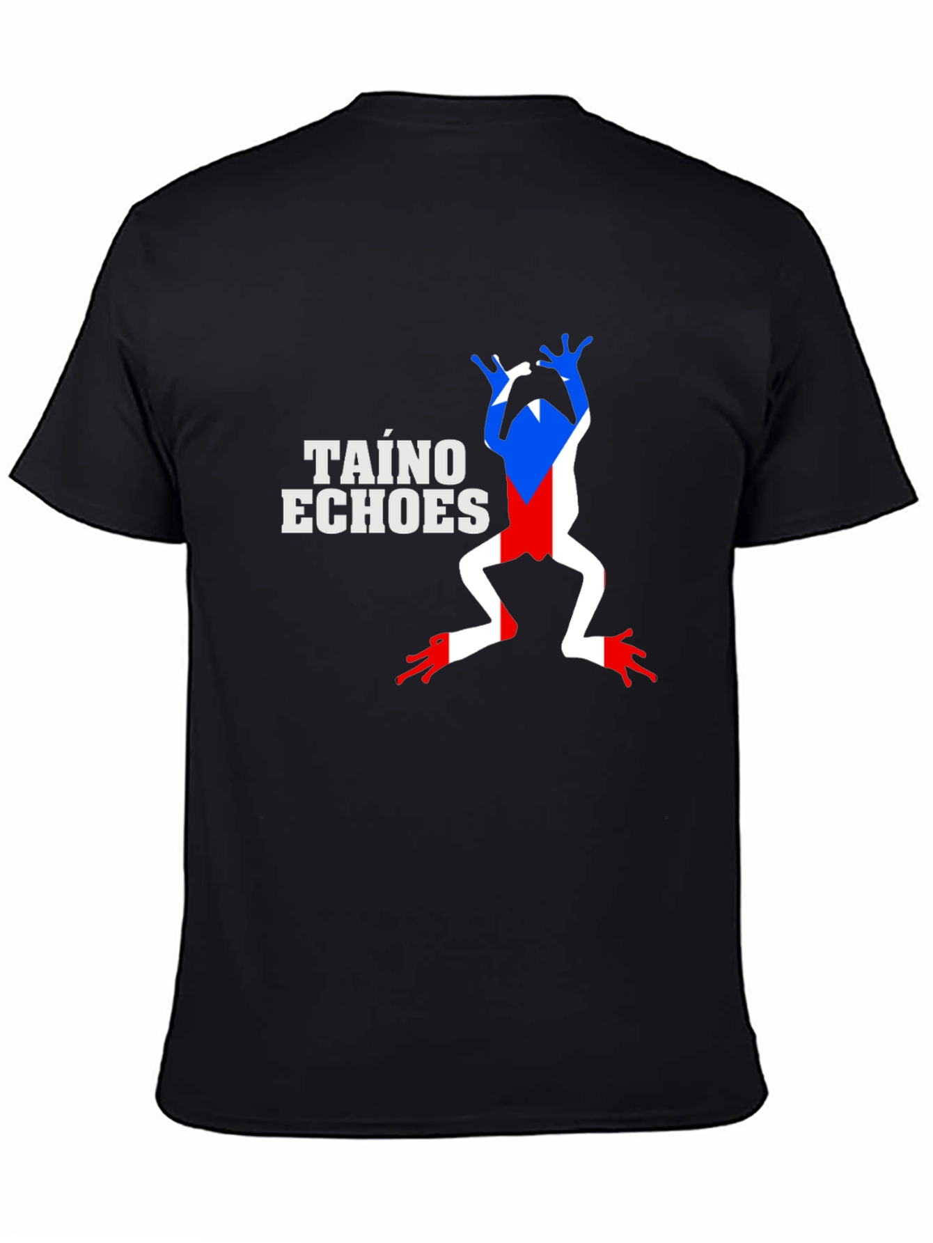 Taino Echoes Frog Graphic Black T-Shirt