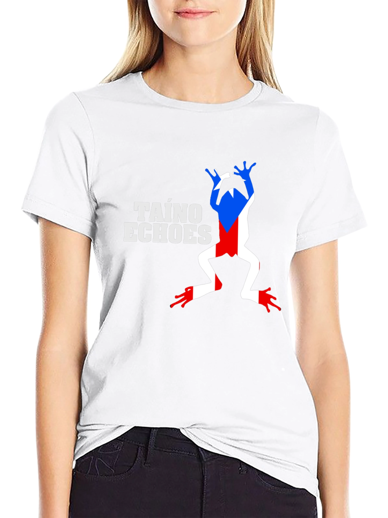Taino Echoes Frog Graphic Black T-Shirt