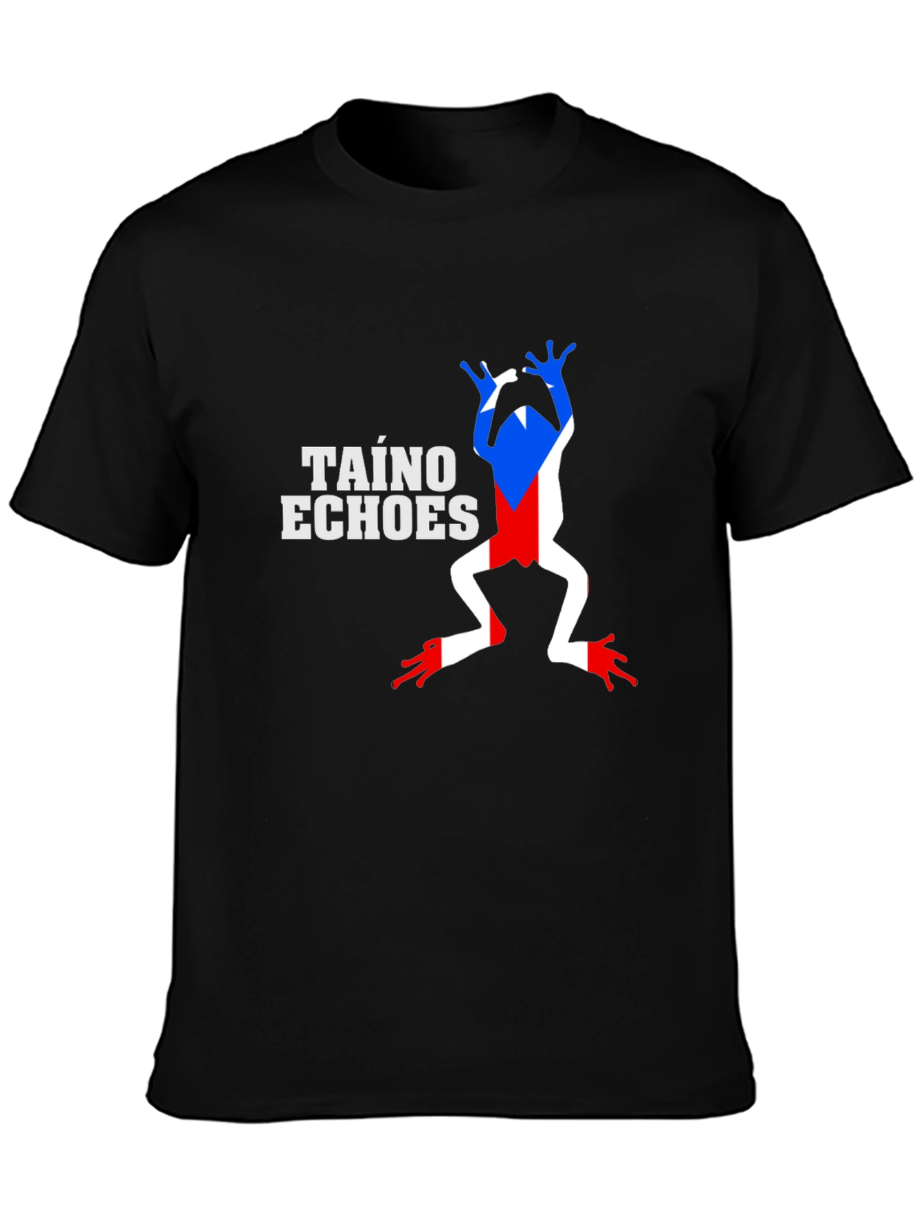 Taino Echoes Frog Graphic Black T-Shirt