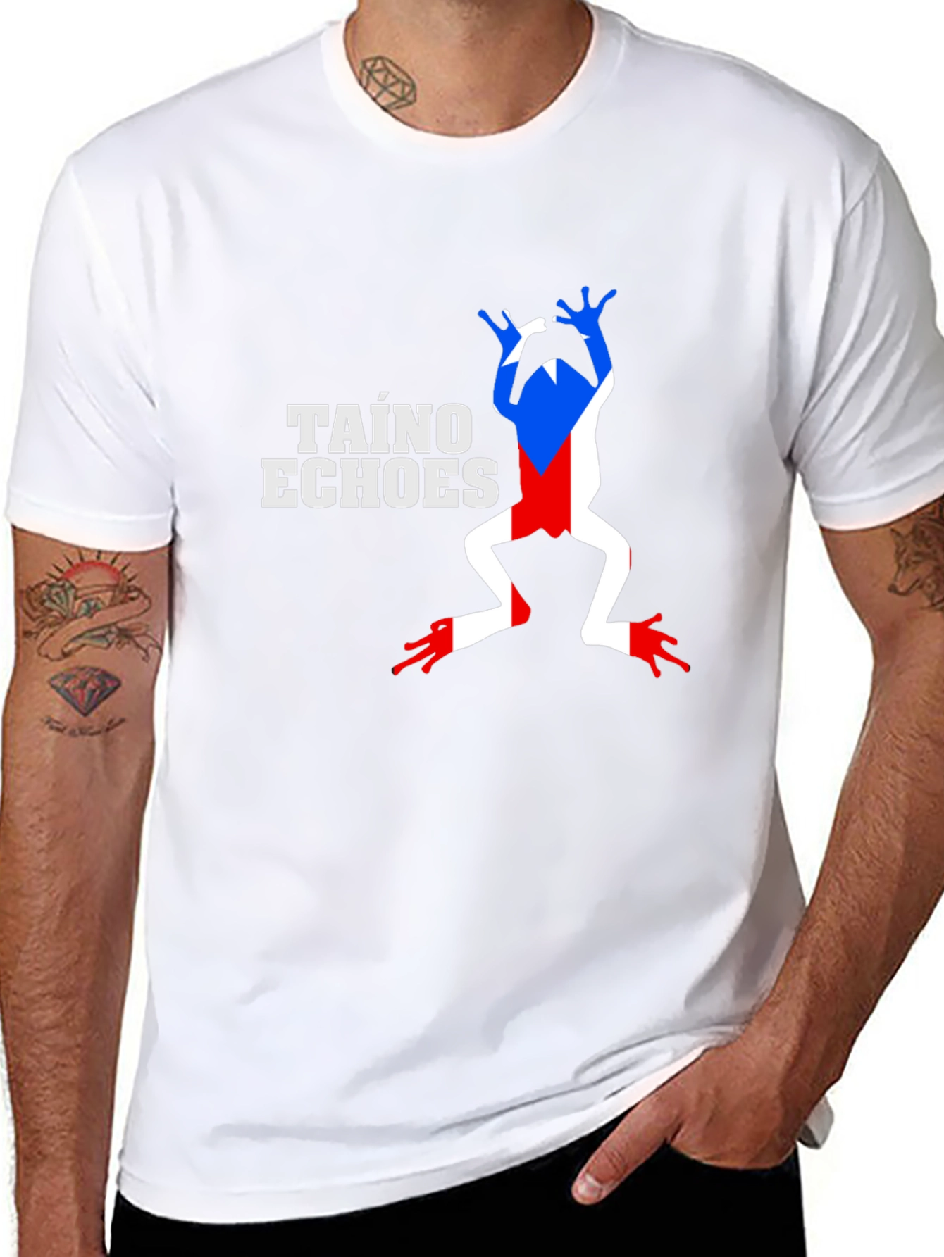 Taino Echoes Frog Graphic Black T-Shirt