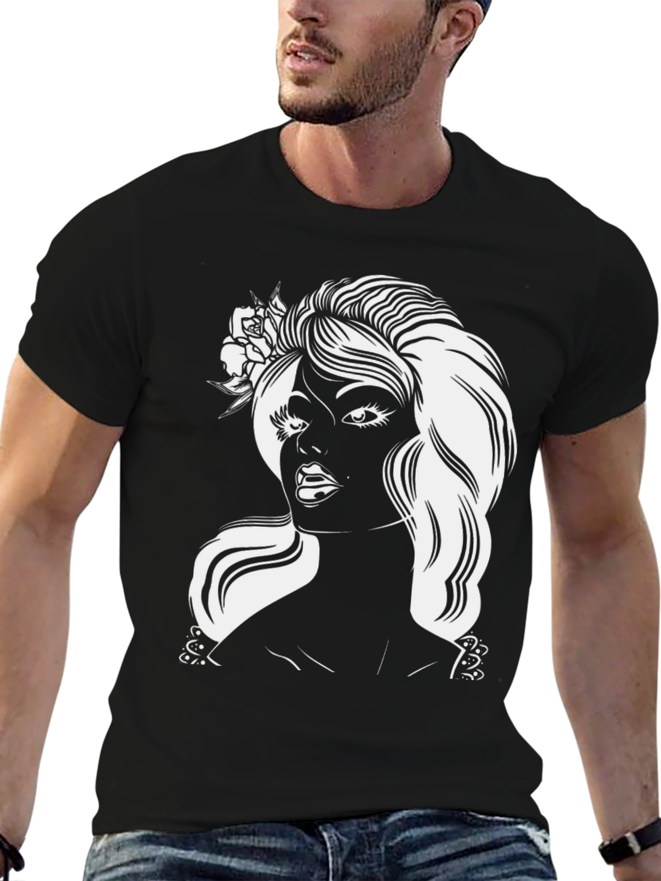 Retro Glam T-Shirt - Black Graphic Tee