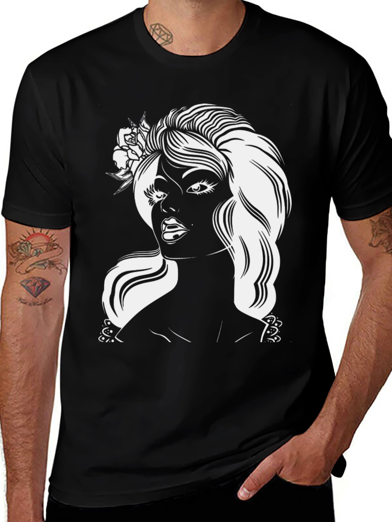 Retro Glam T-Shirt - Black Graphic Tee
