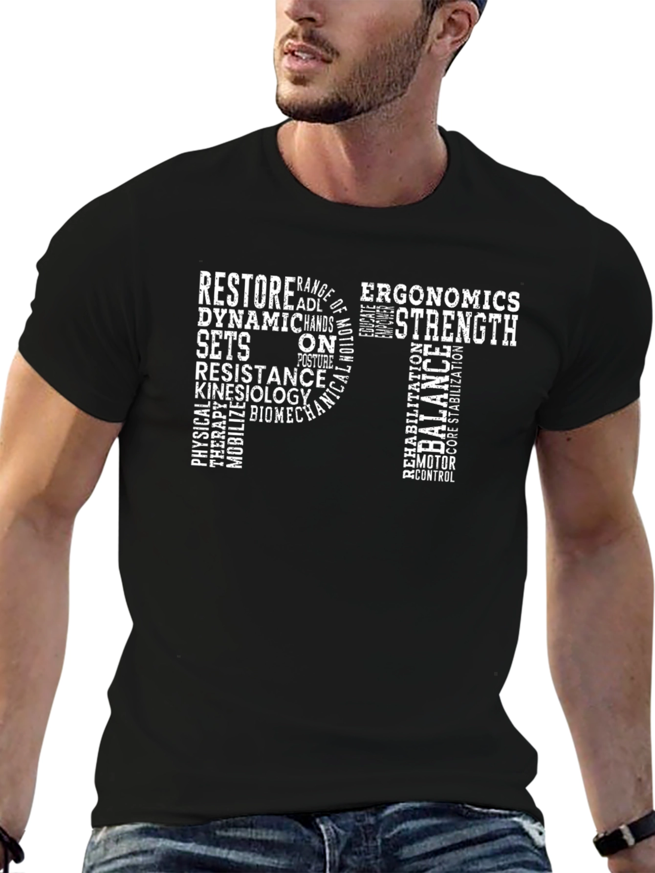 Physical Therapy Word Art Graphic Tee
