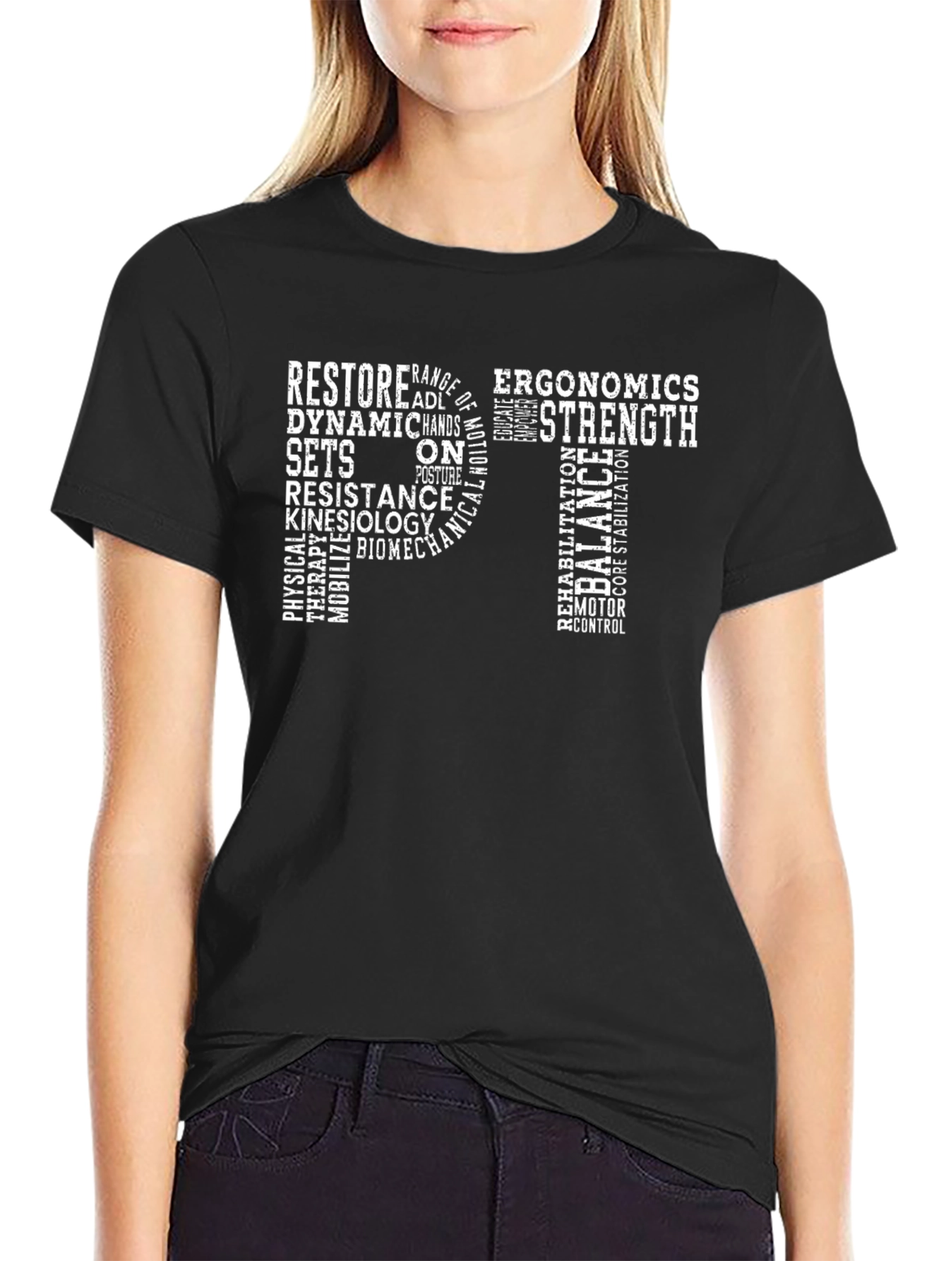 Physical Therapy Word Art Graphic Tee