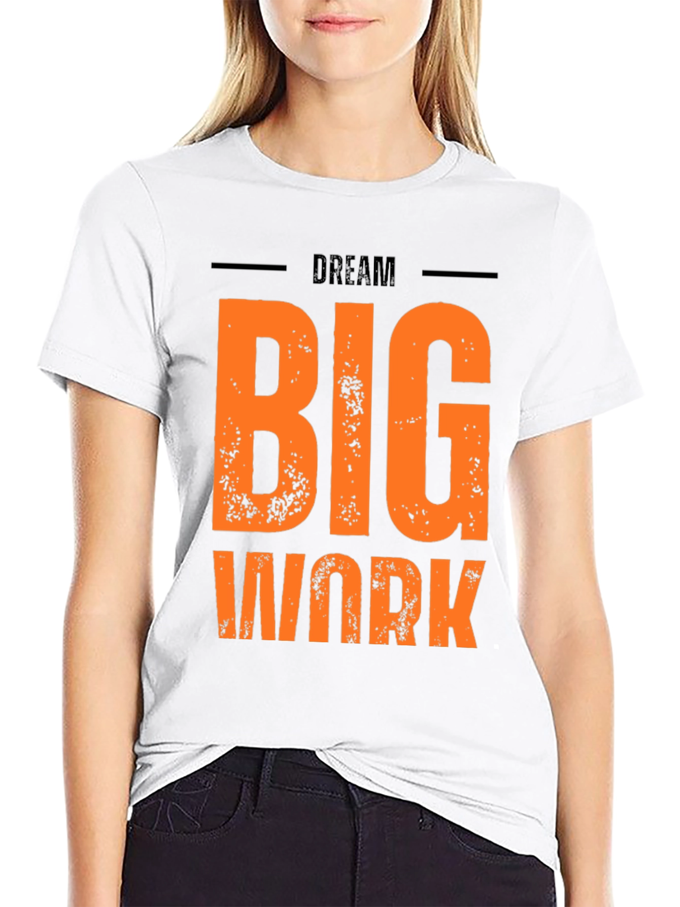 Dream Big Work Hard Graphic Tee - Black