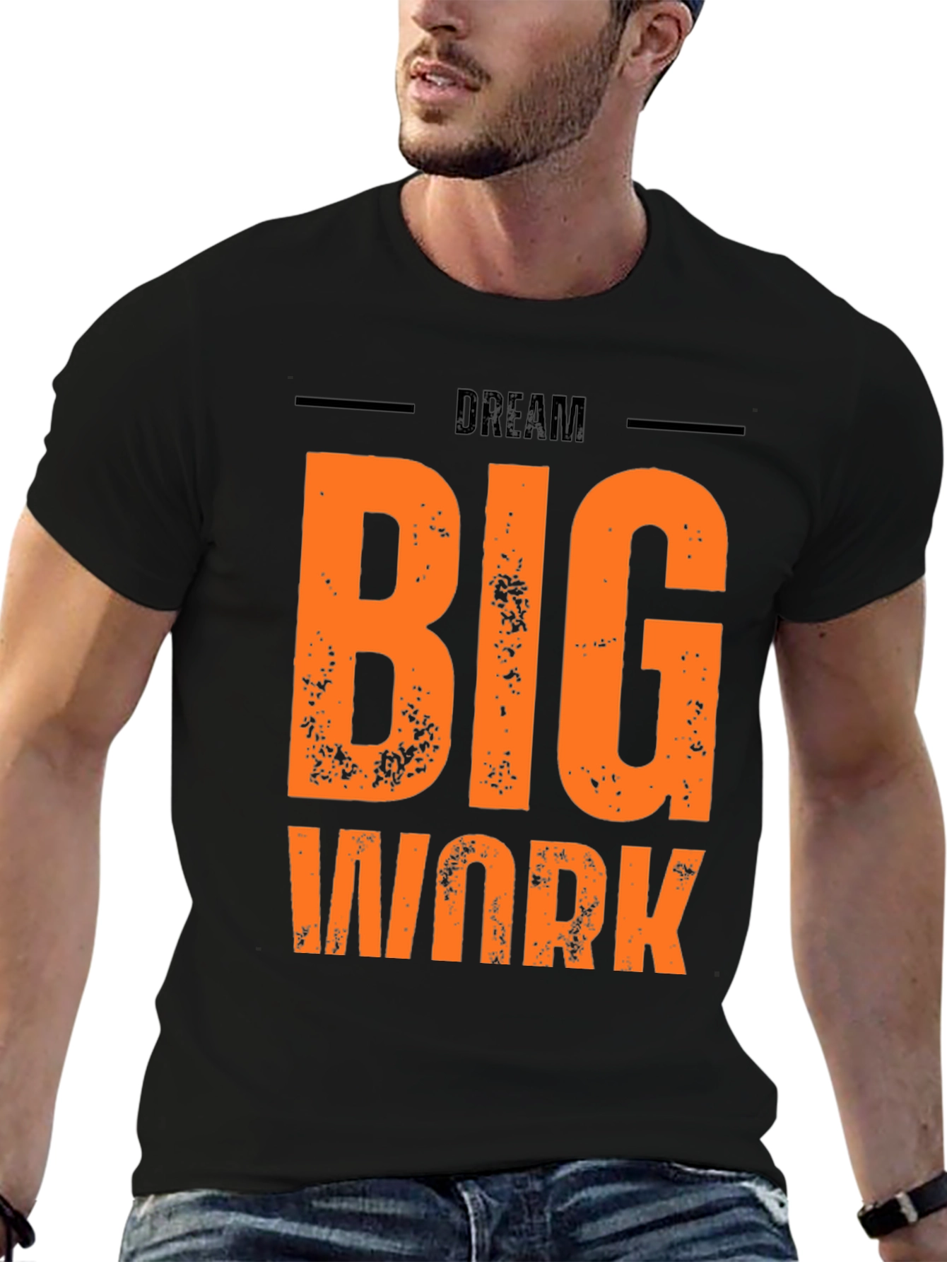 Dream Big Work Hard Graphic Tee - Black