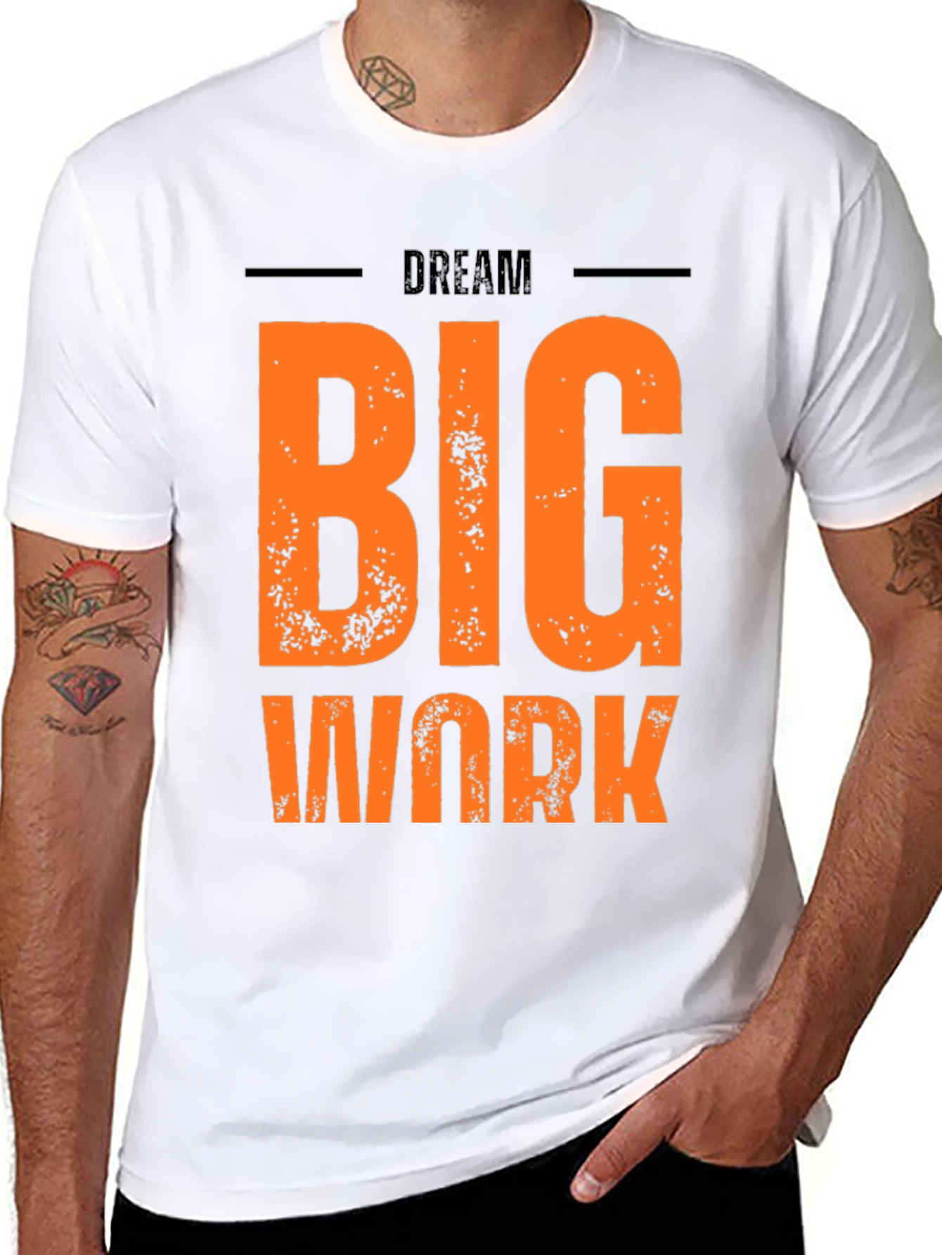 Dream Big Work Hard Graphic Tee - Black