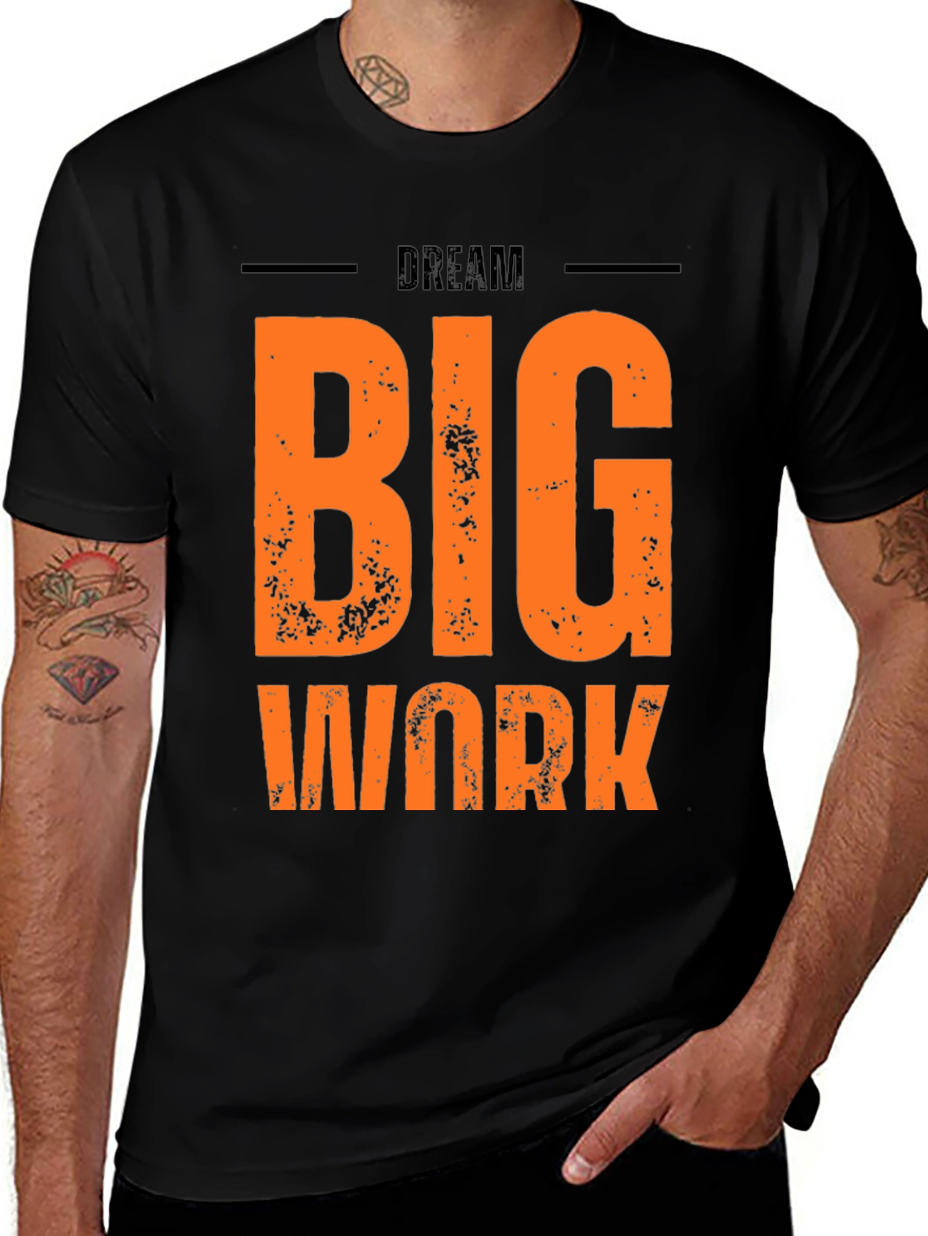 Dream Big Work Hard Graphic Tee - Black