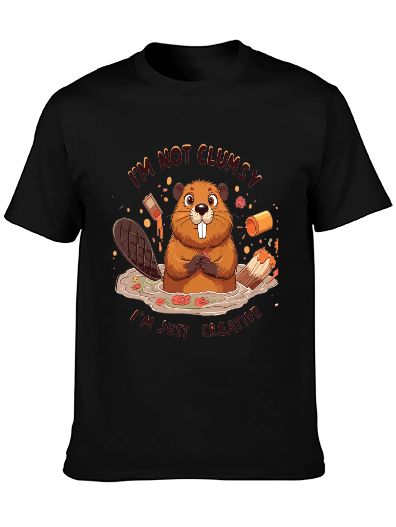 Creative Beaver T-Shirt - Funny Graphic Tee