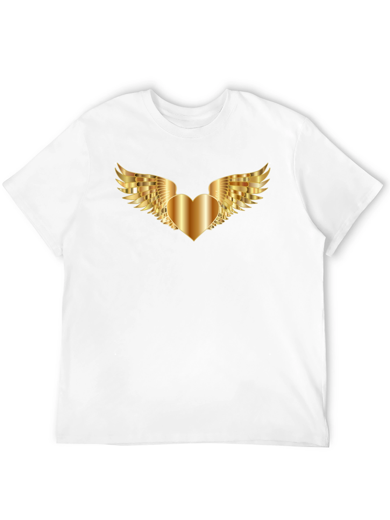 Golden Heart Wings Graphic Tee - Black