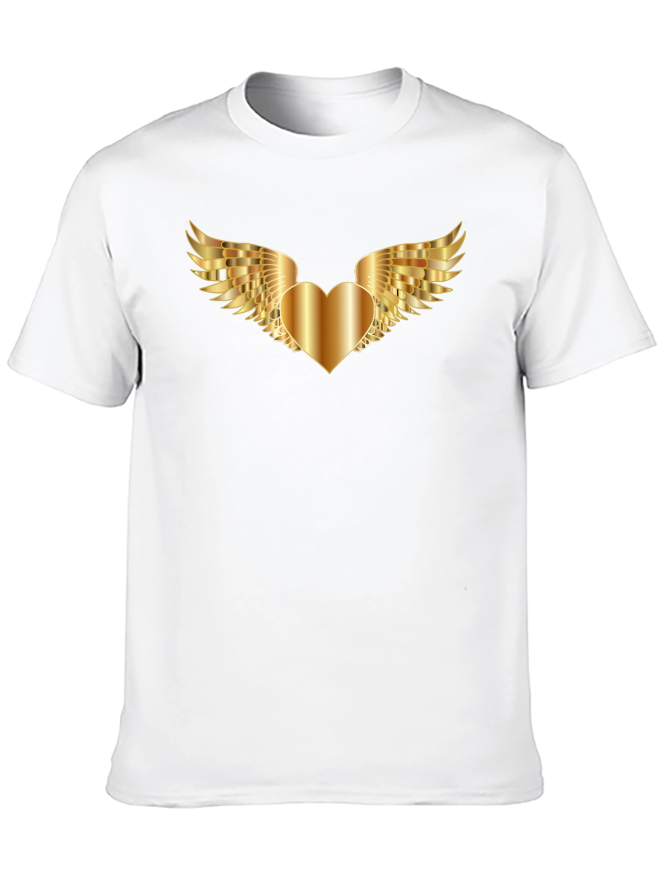 Golden Heart Wings Graphic Tee - Black
