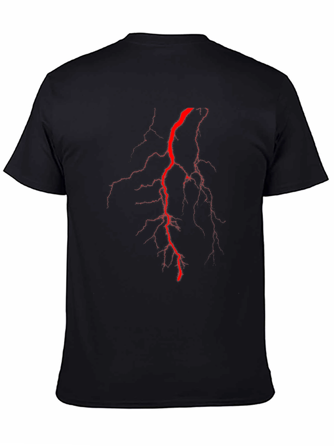 Black Tee with Red Lightning Bolt Design