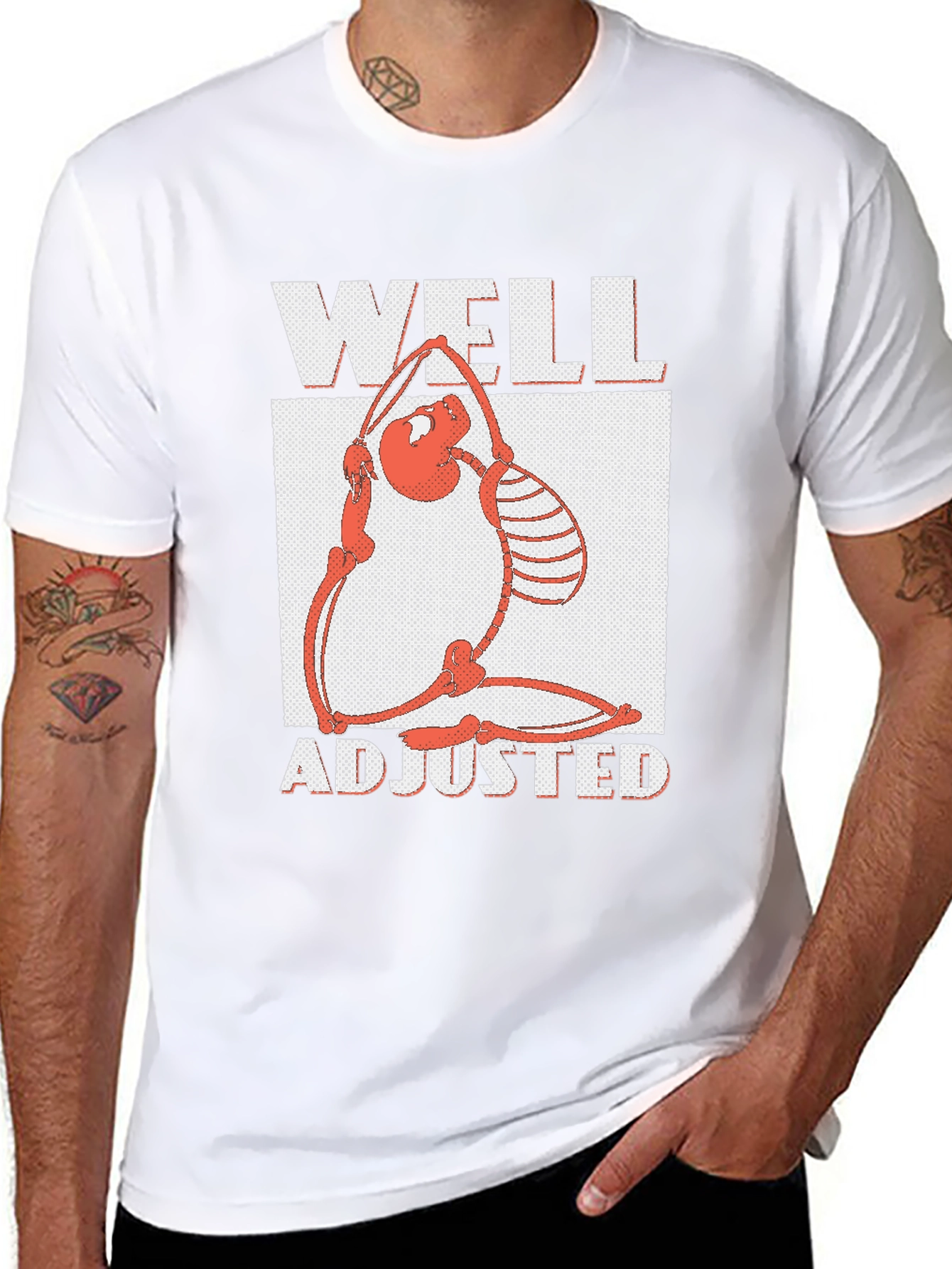Well Adjusted Graphic Tee - Funny Skeleton Yoga Shirt