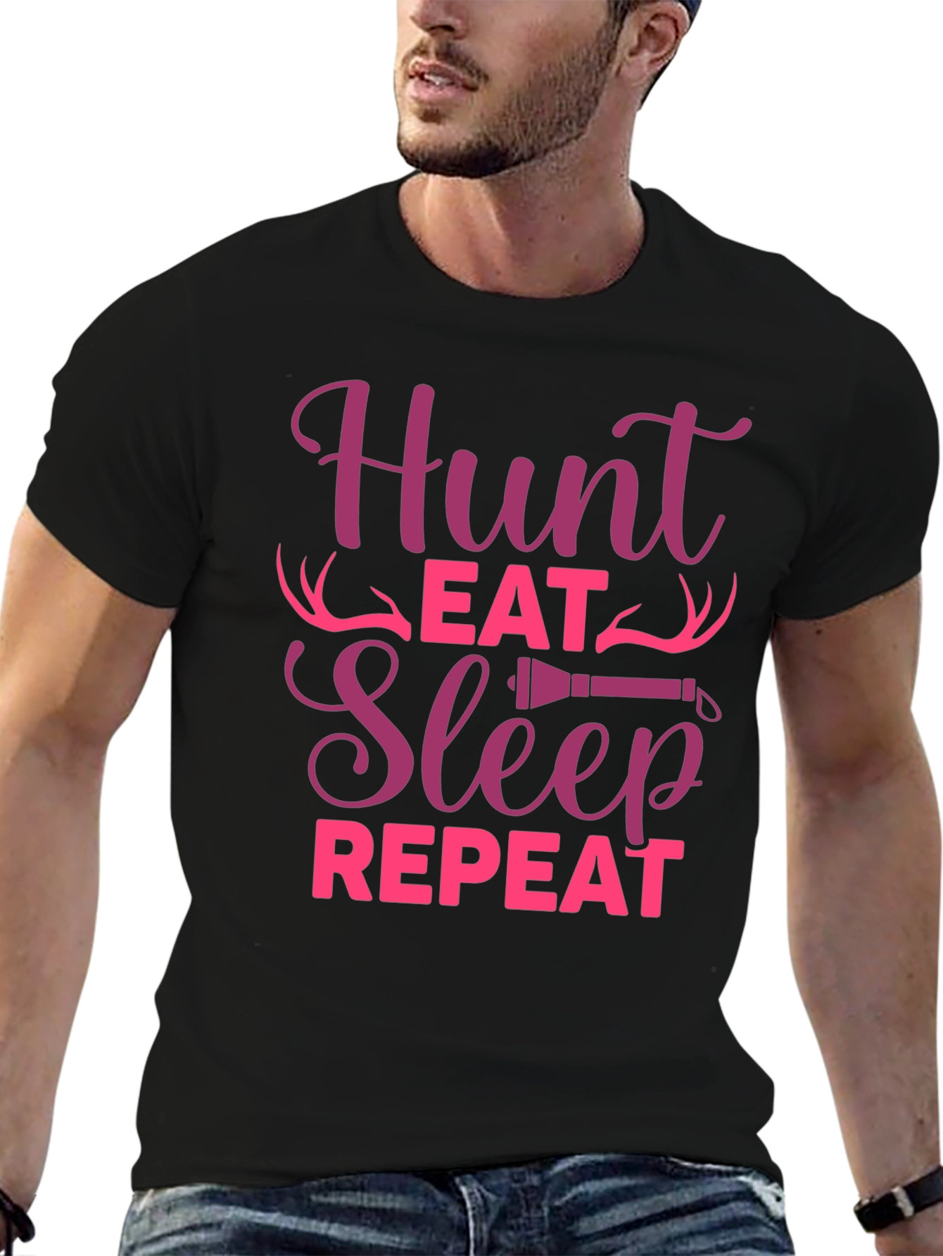 Hunt Eat Sleep Repeat Graphic Tee