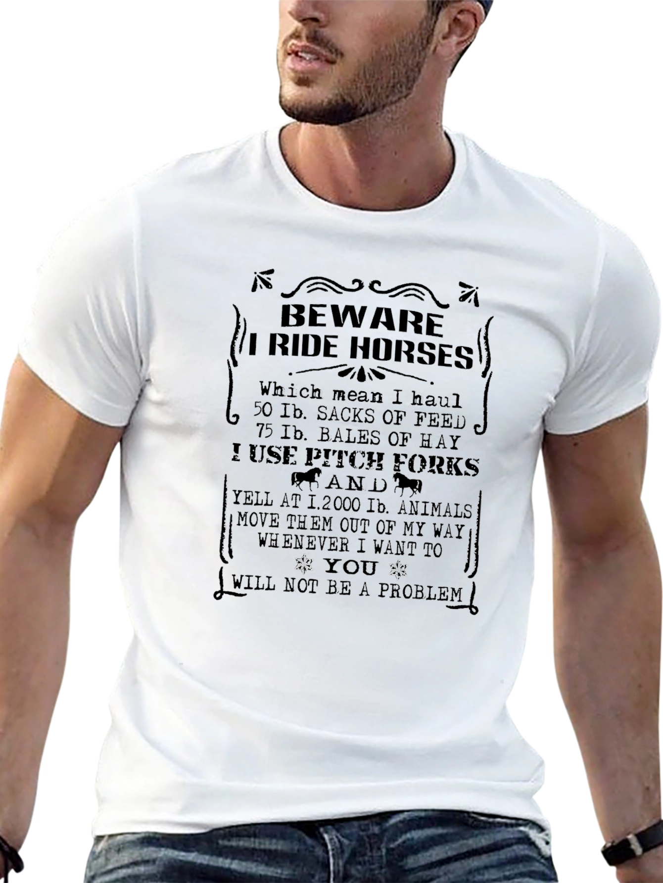 Beware I Ride Horses Graphic Tee