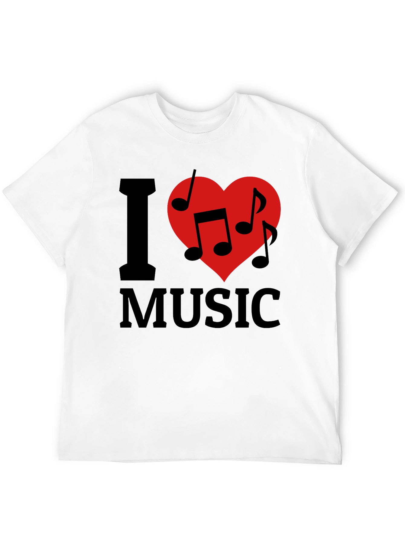 I Heart Music Graphic Tee - Black Cotton T-Shirt