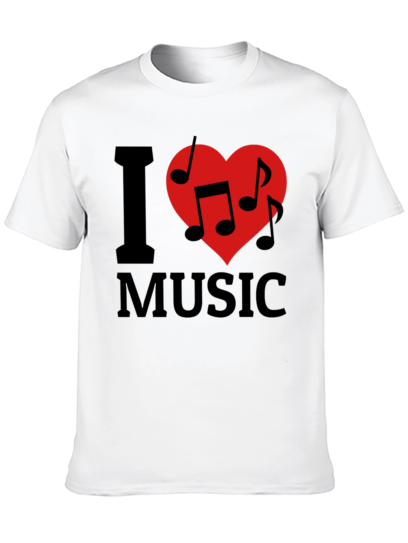 I Heart Music Graphic Tee - Black Cotton T-Shirt