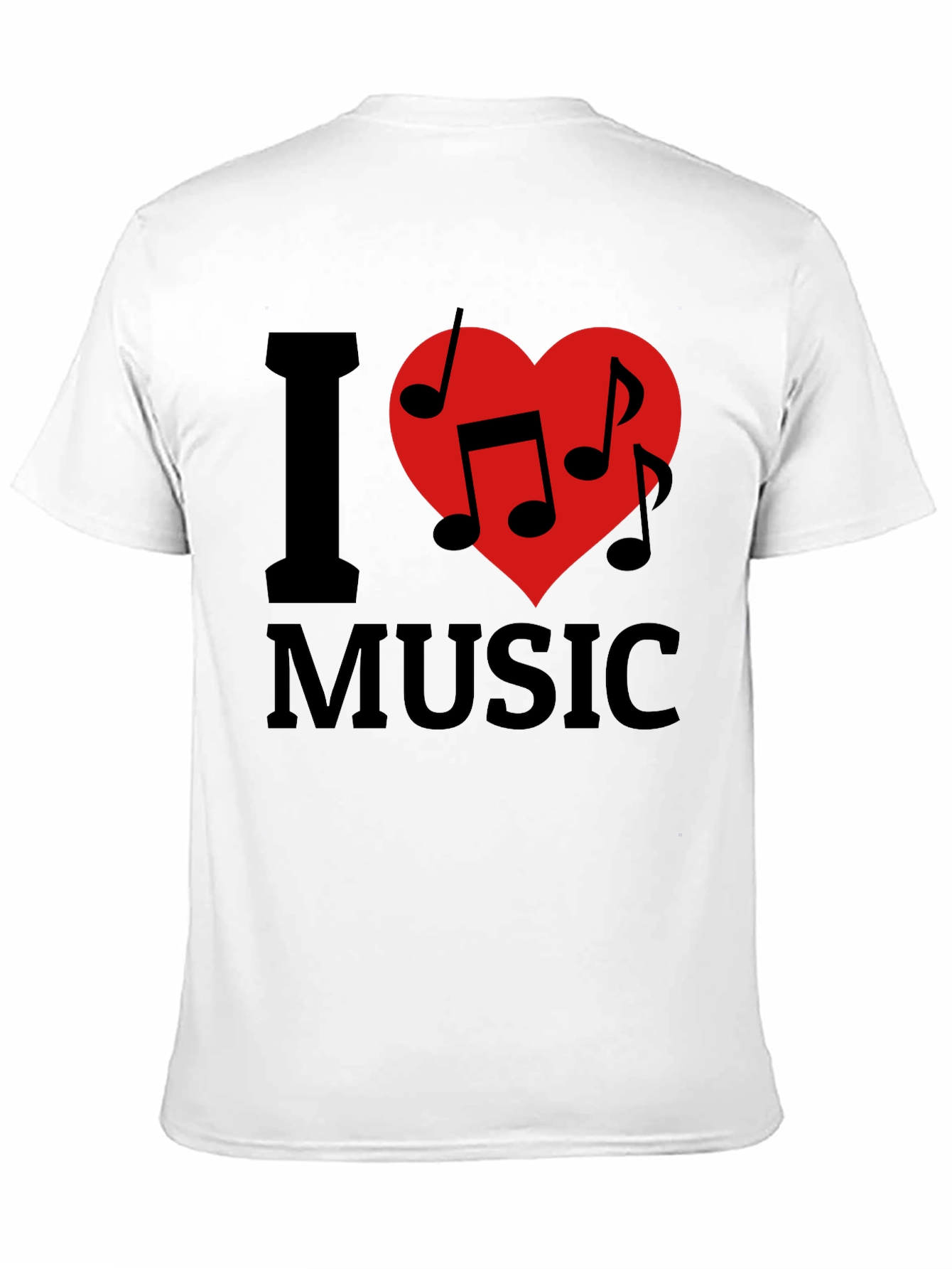 I Heart Music Graphic Tee - Black Cotton T-Shirt