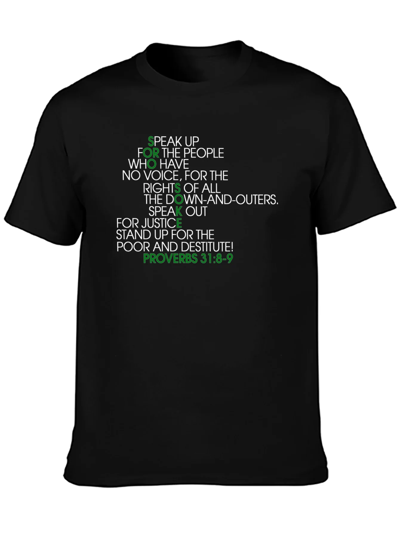 Speak Up T-Shirt - Proverbs 31:8-9 - Social Justice Tee
