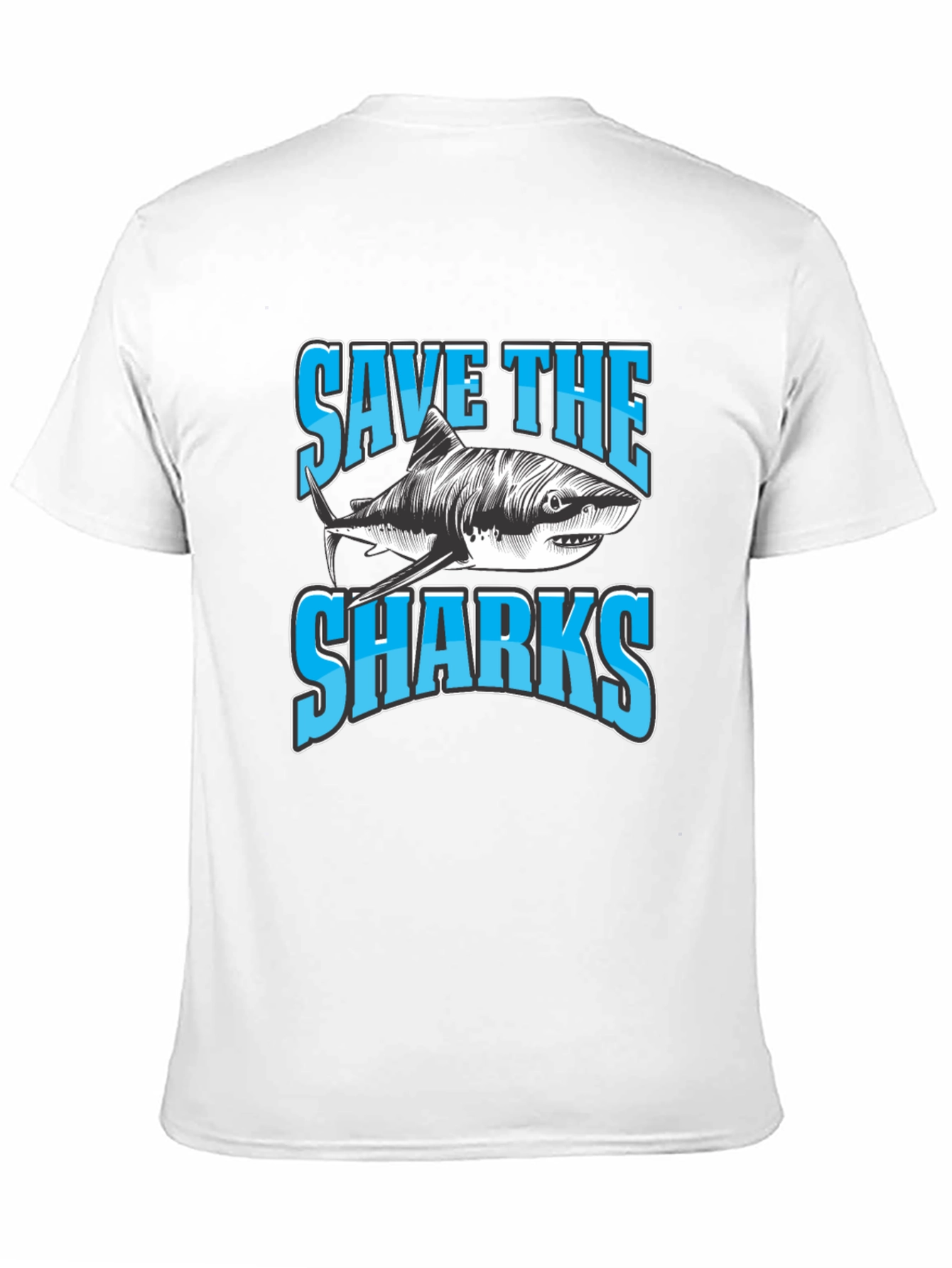 Save The Sharks Graphic Tee - Black Crew Neck