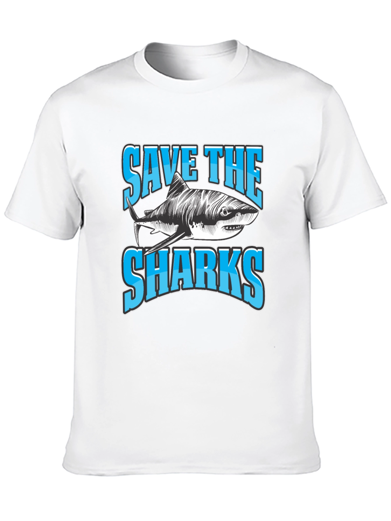 Save The Sharks Graphic Tee - Black Crew Neck