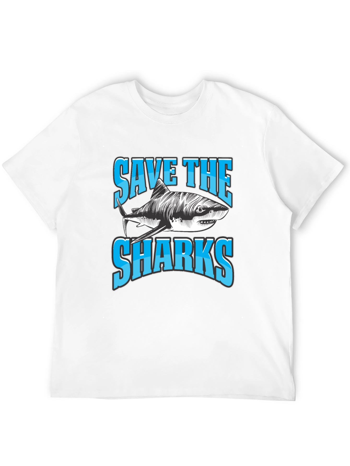 Save The Sharks Graphic Tee - Black Crew Neck