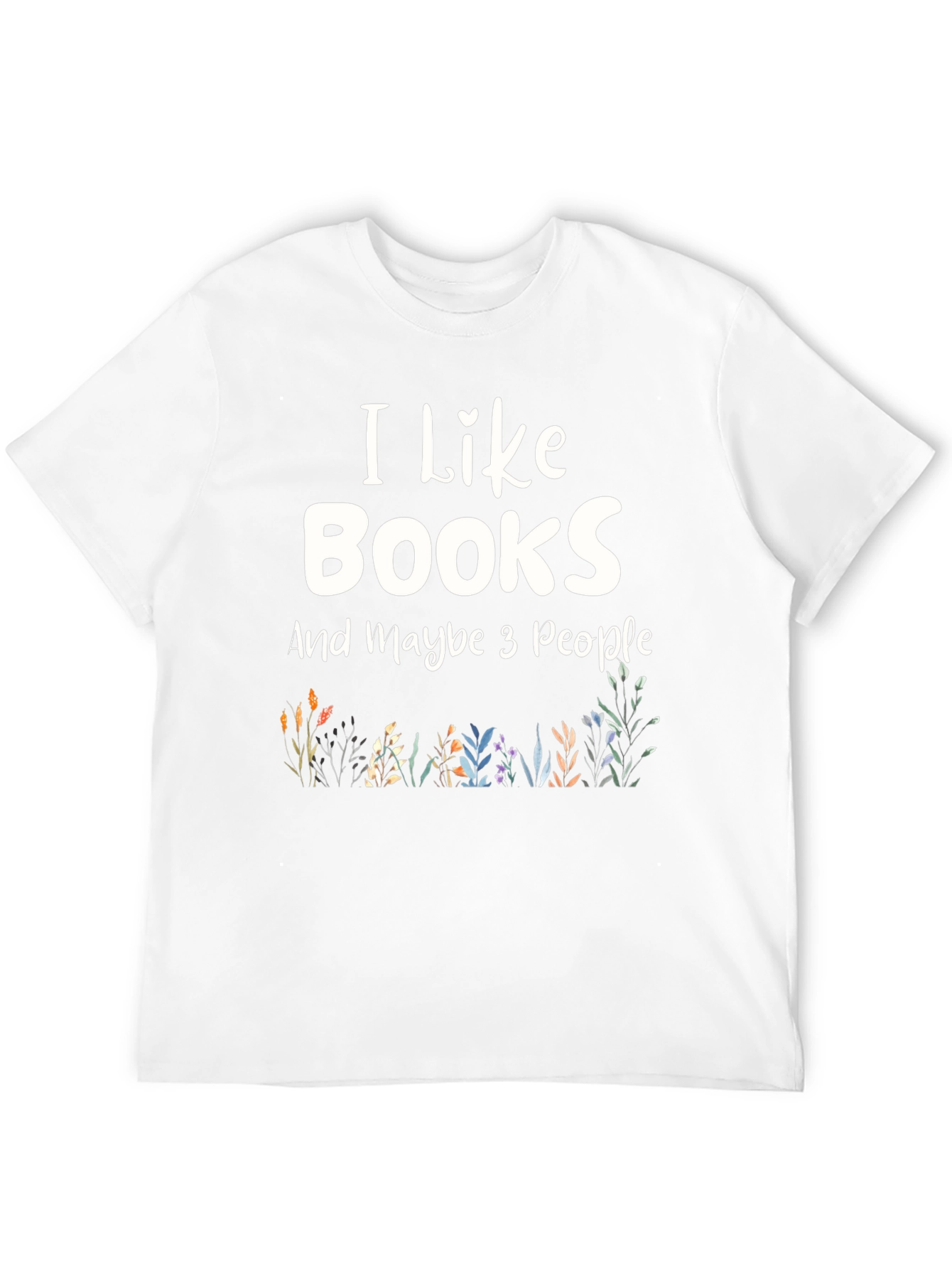 I Like Books and Maybe 3 People Black T-Shirt