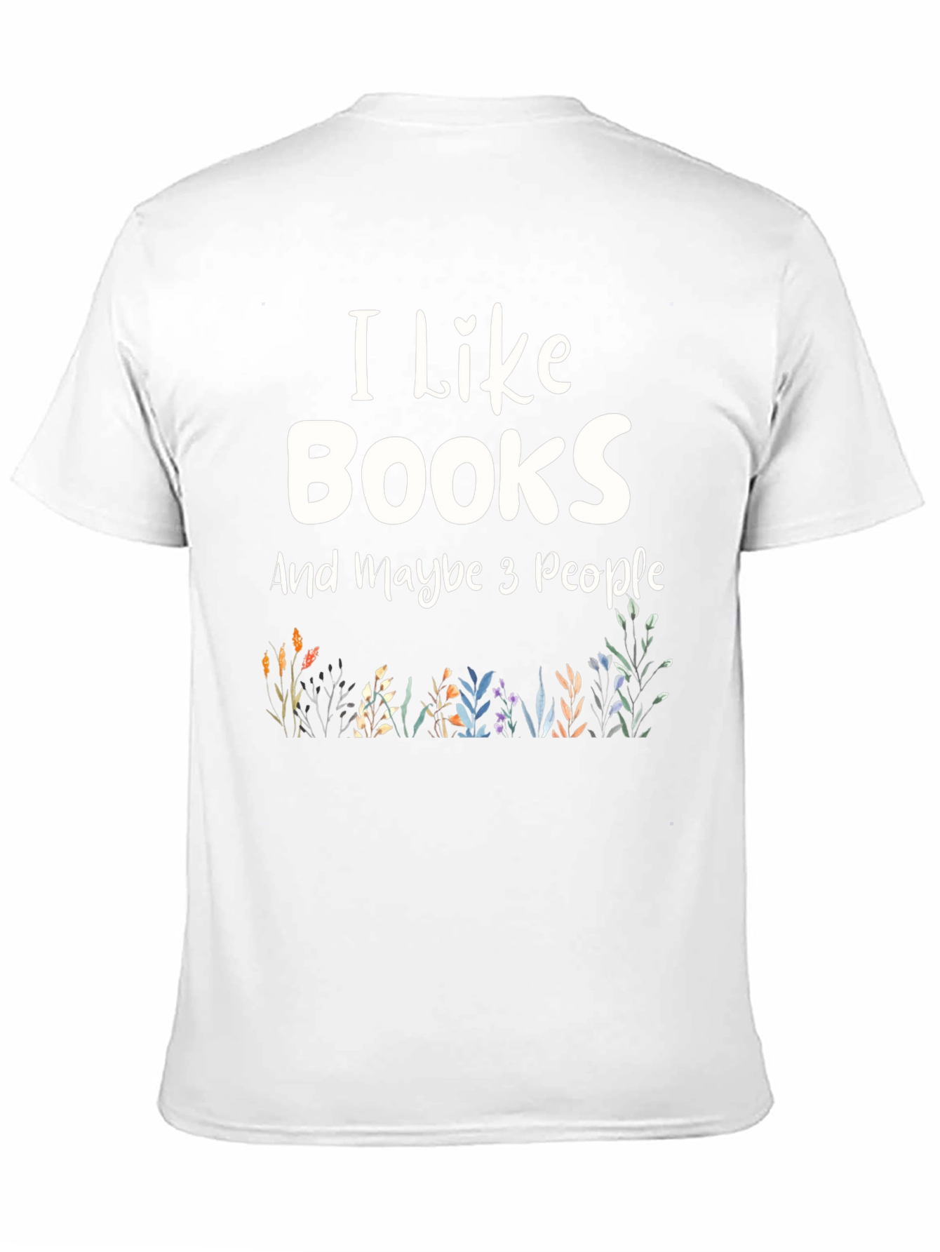 I Like Books and Maybe 3 People Black T-Shirt