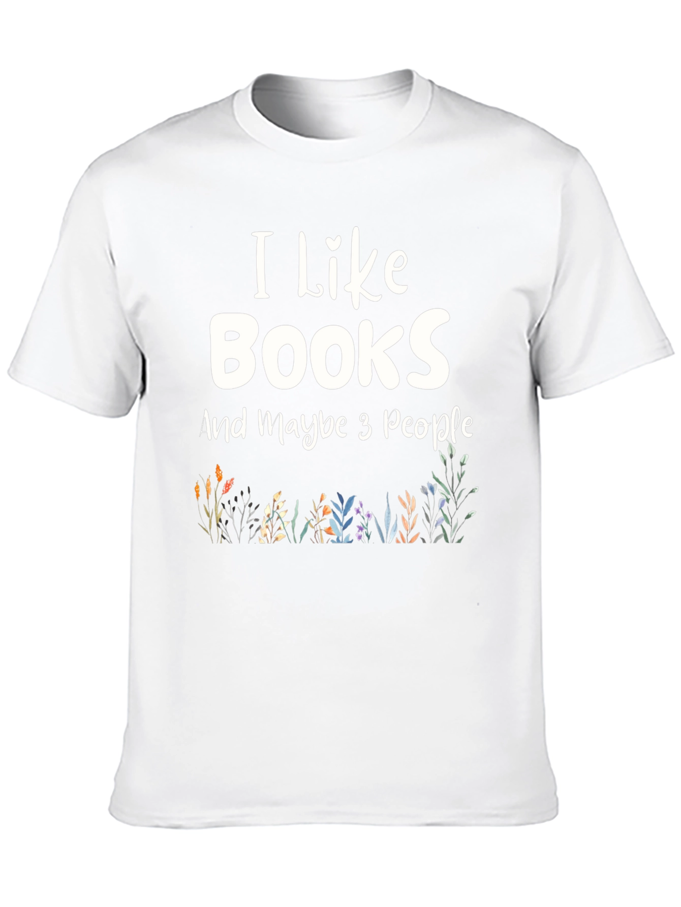 I Like Books and Maybe 3 People Black T-Shirt