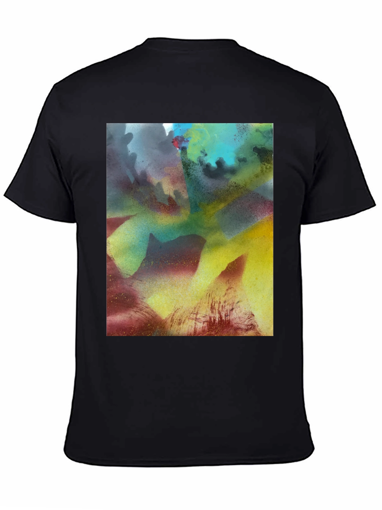 Abstract Art Print Black Crew Neck Tee